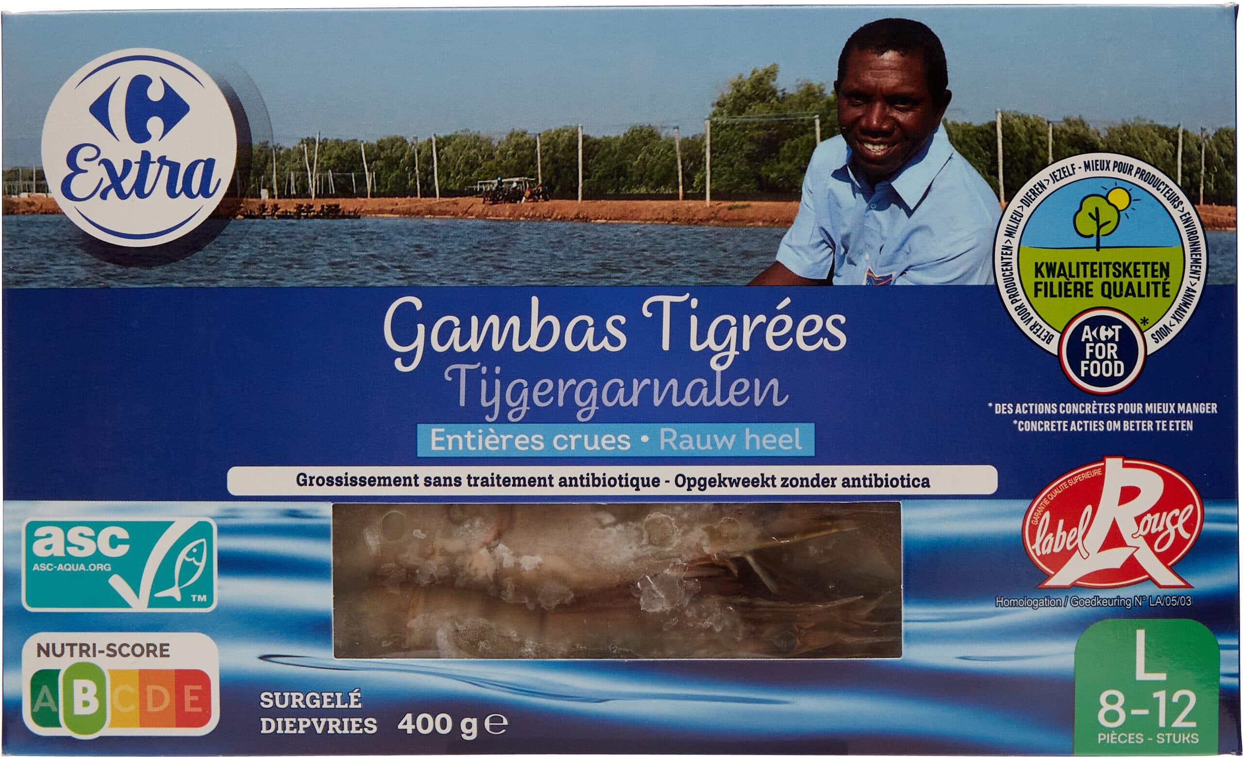 Carrefour Gambas tigrées packshot