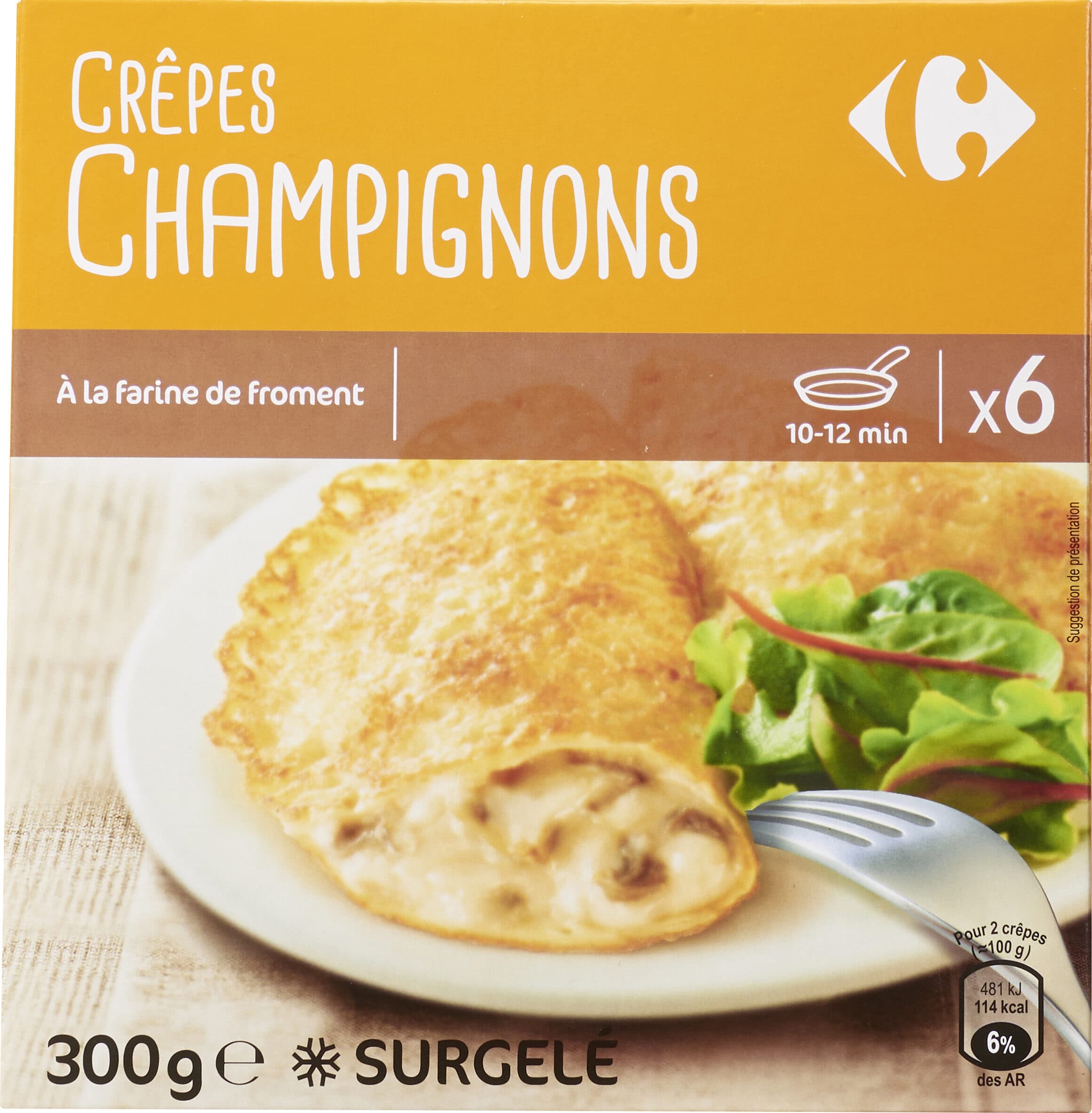 Carrefour 6 Crêpes Champignons packshot