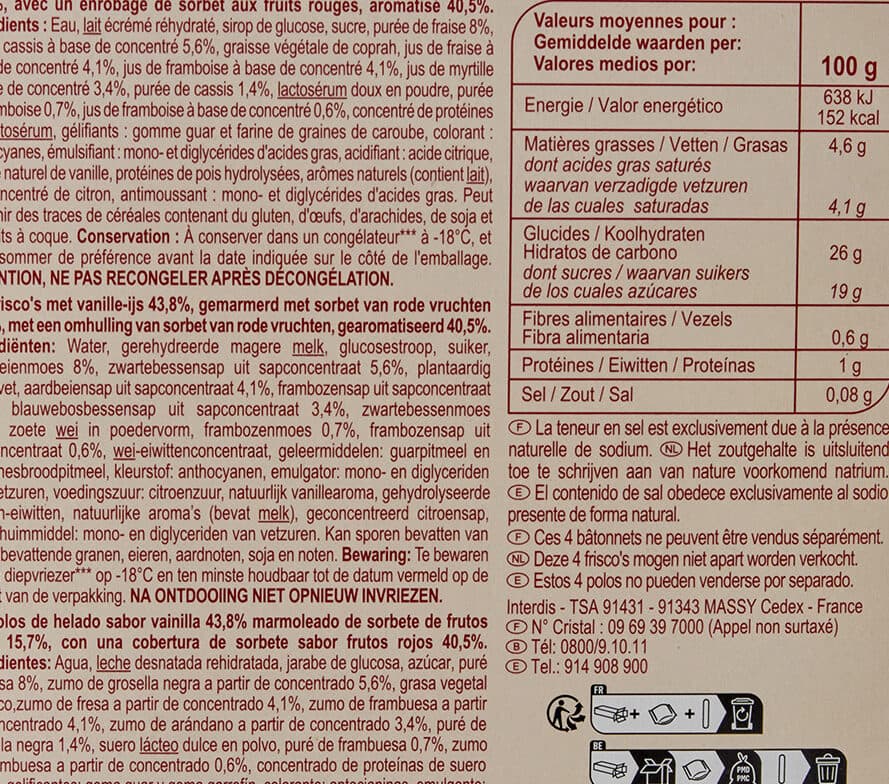 Carrefour Red fruits fruits rouges, coeur vanille packshot