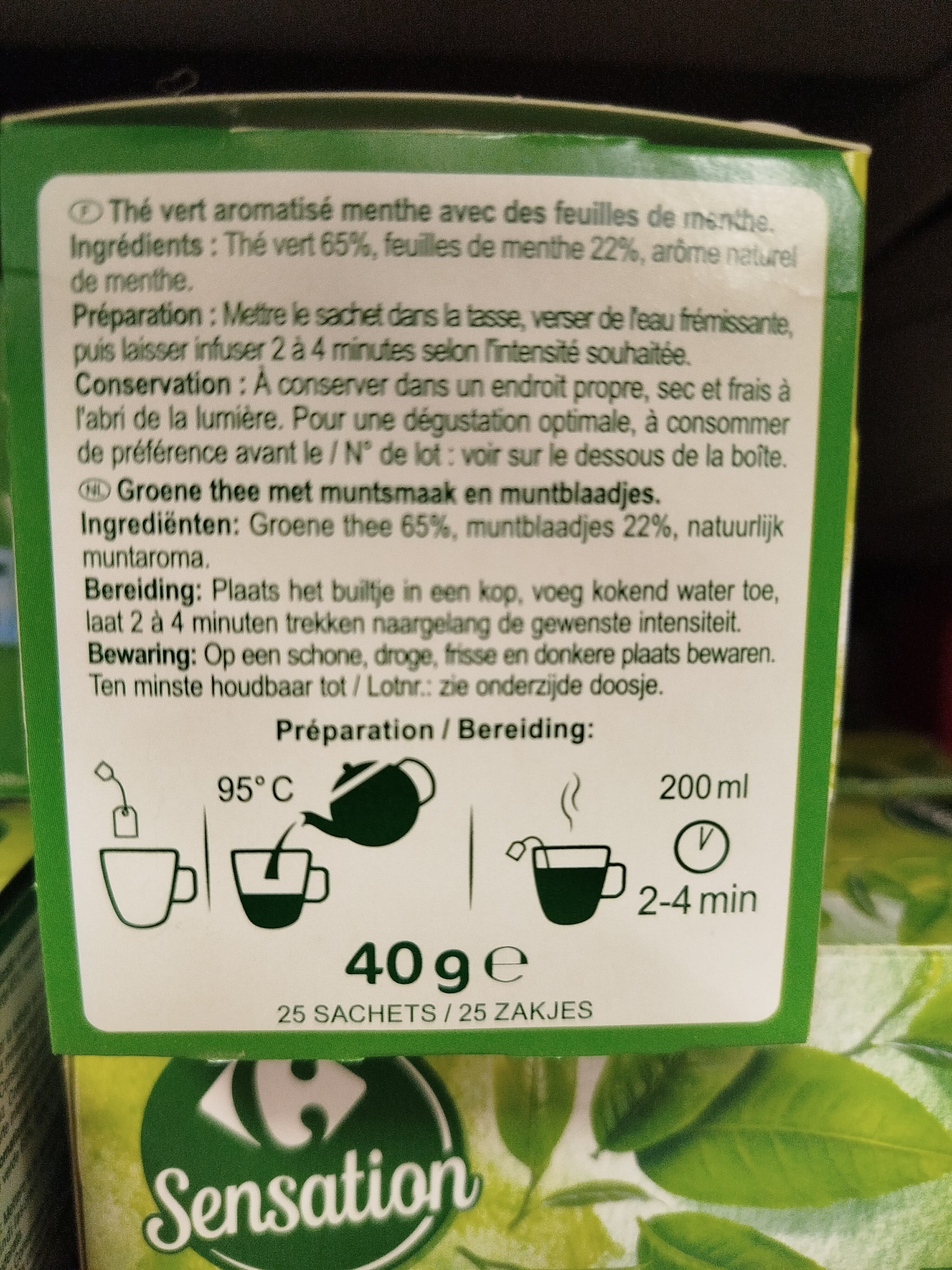 Carrefour Thé vert menthe packshot