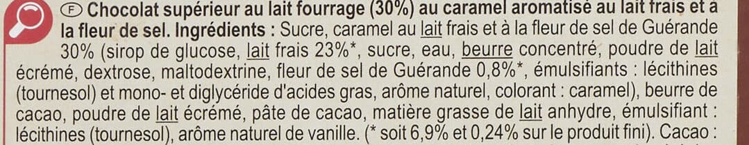 Carrefour Chocolat au lait - Saveur Caramel à la fleur de sel packshot