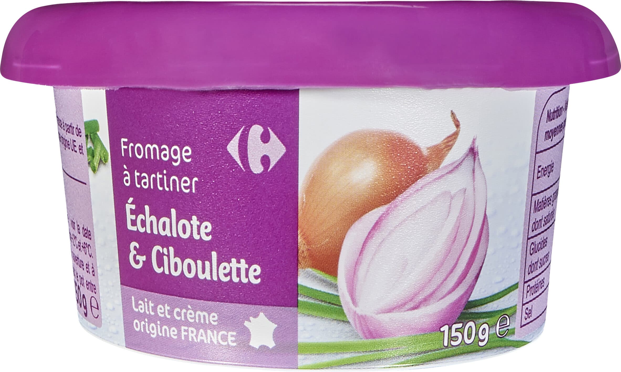 Carrefour LE FROMAGE Fouetté Echalote & Ciboulette packshot