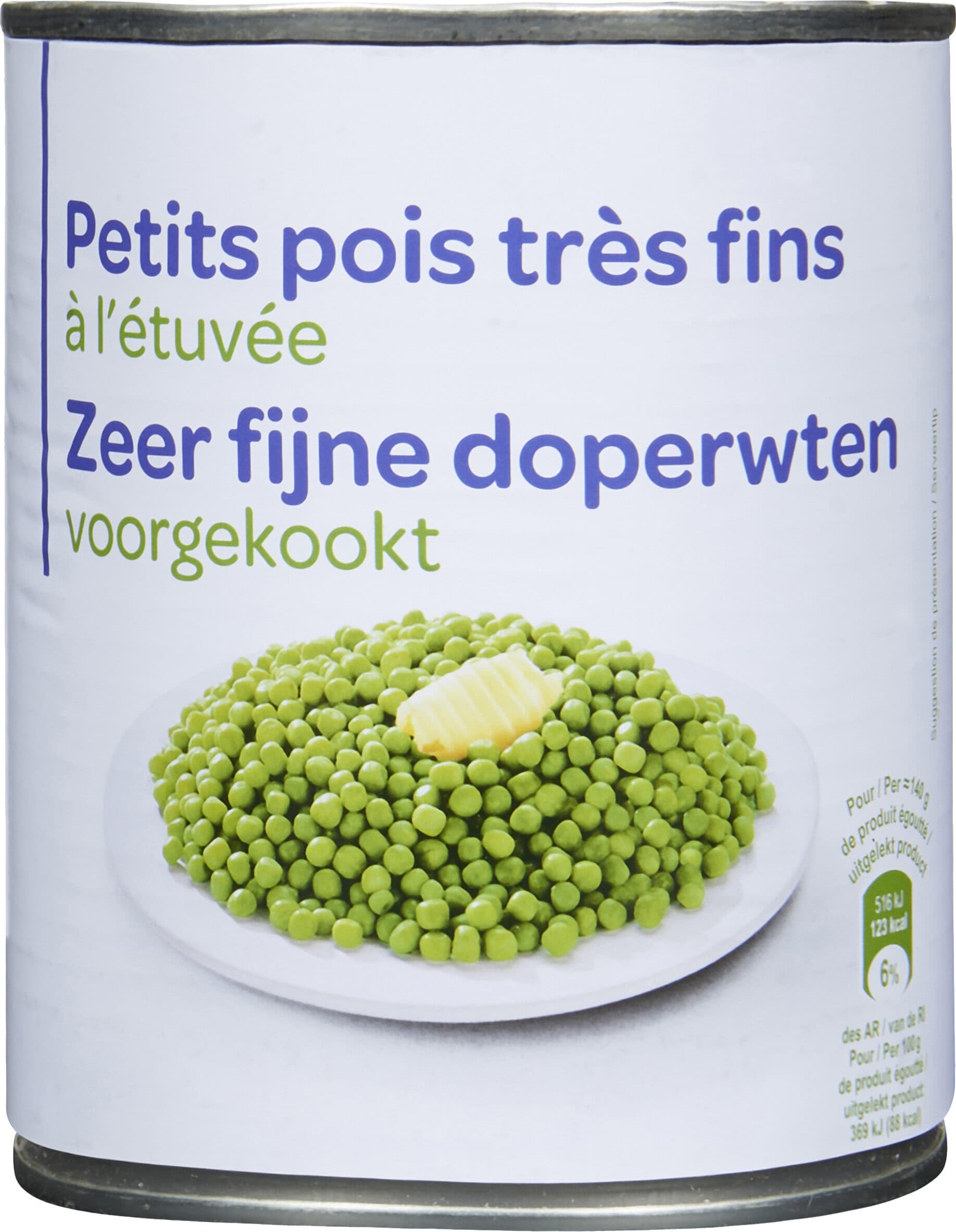 Carrefour Petits pois très fins à l'étuvée packshot