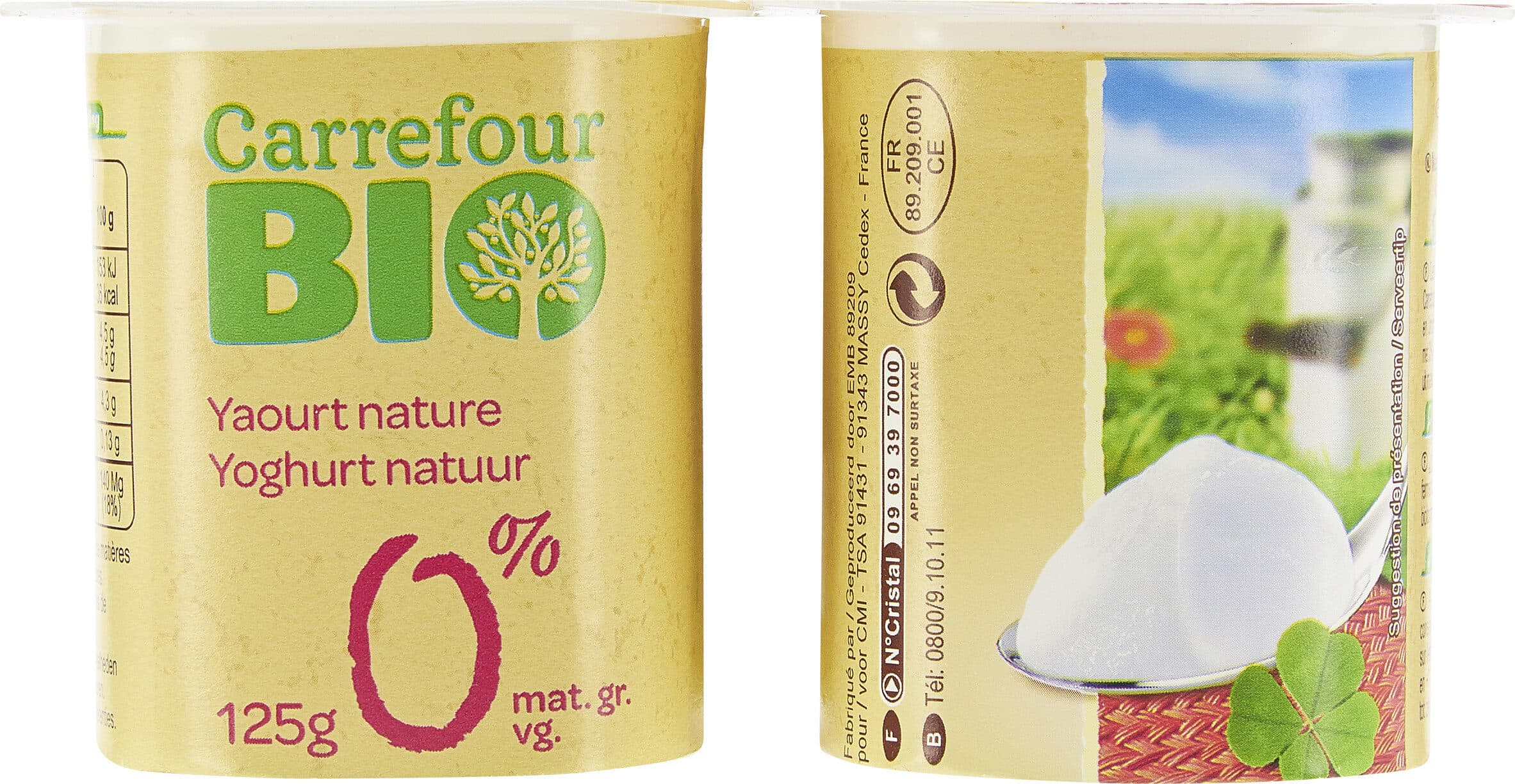 Carrefour BIO Yaourt nature packshot