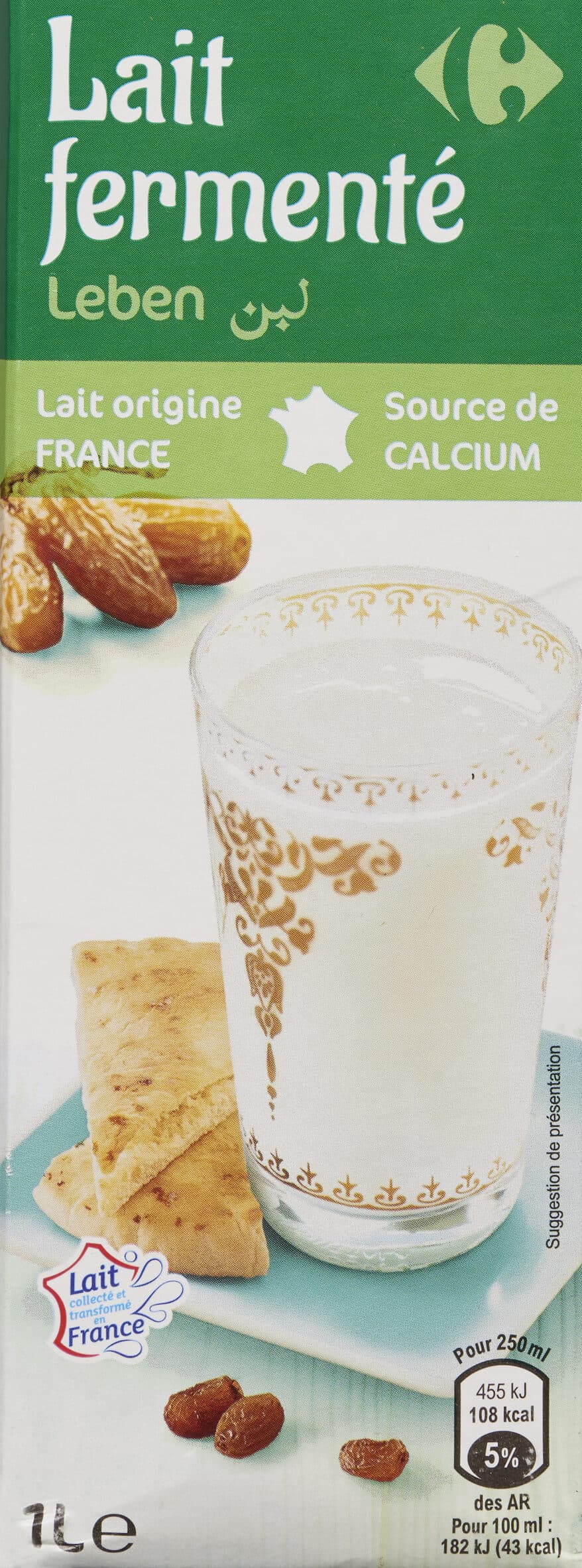 Carrefour Lait fermenté Leben packshot