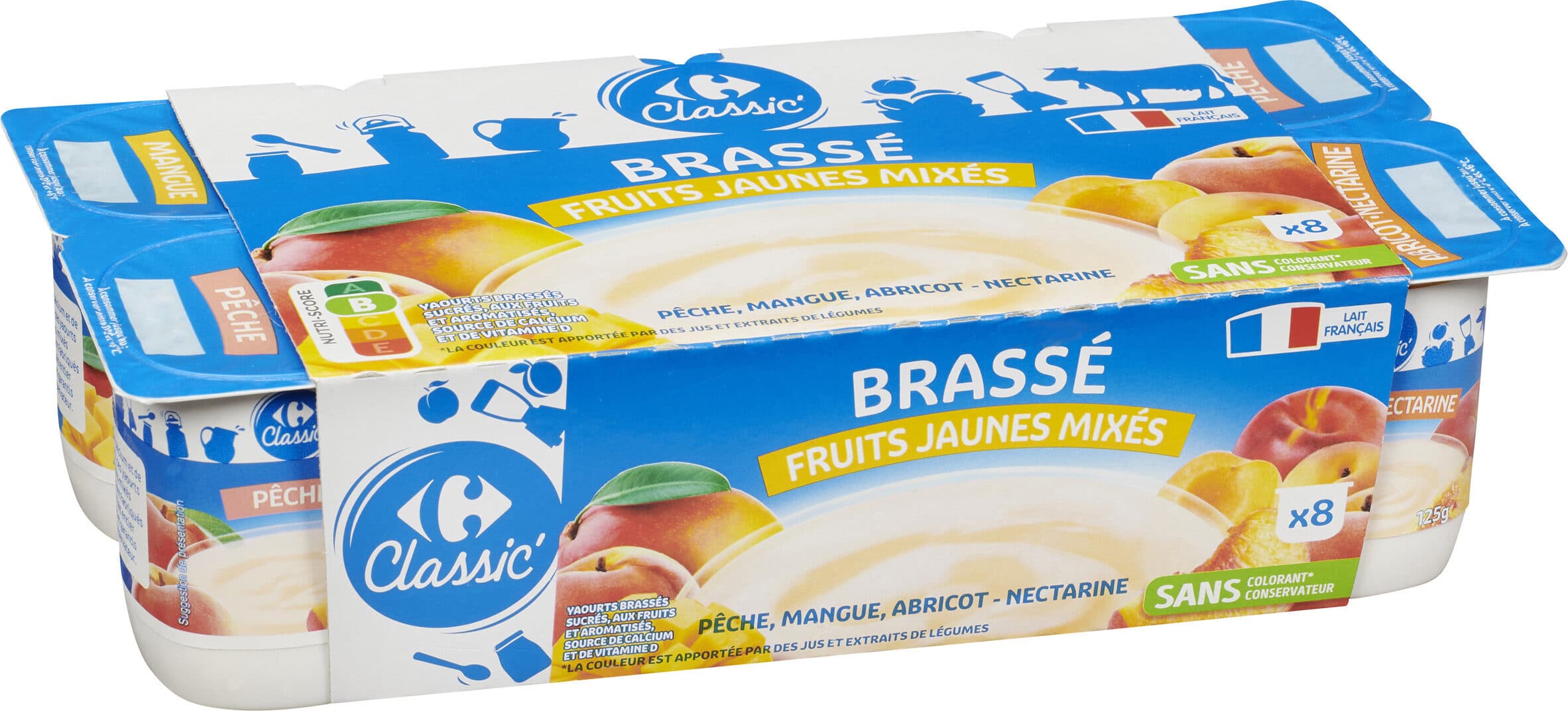 Carrefour Brassé fruits jaunes mixés packshot