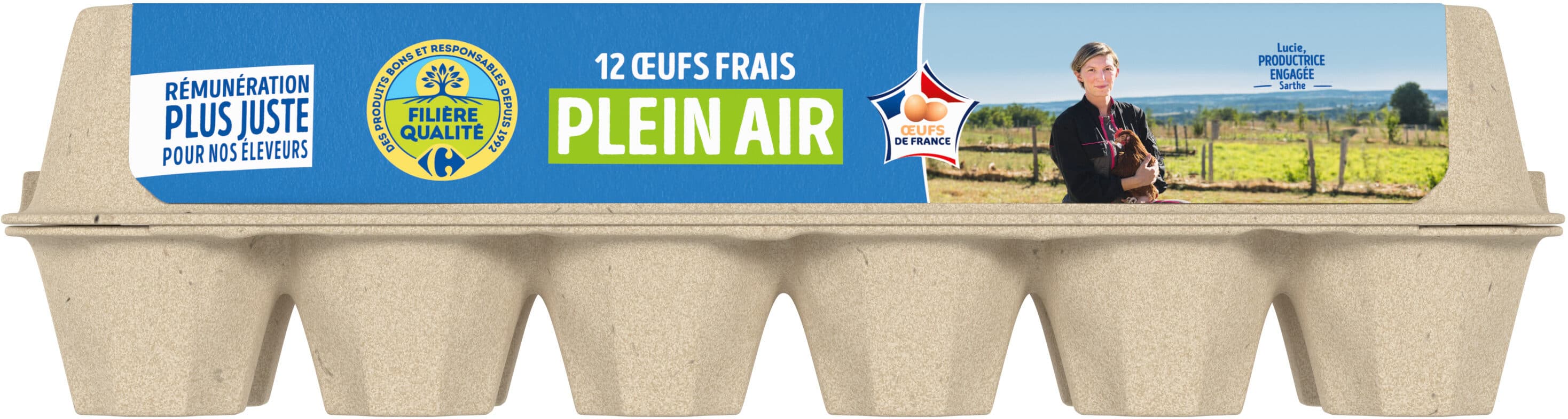 Carrefour 12x oeufs frais plein air packshot