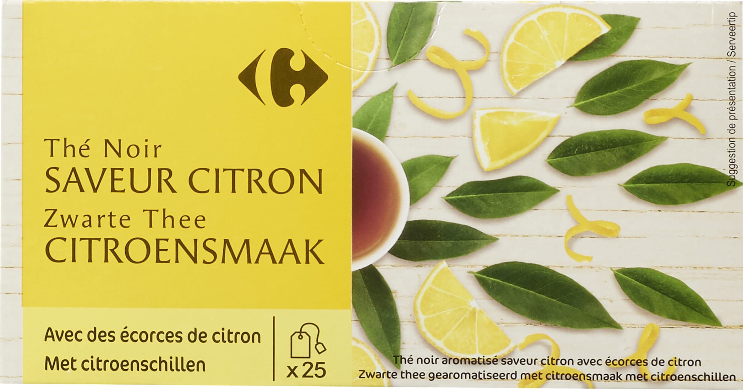 Carrefour Thé noir saveur citron packshot