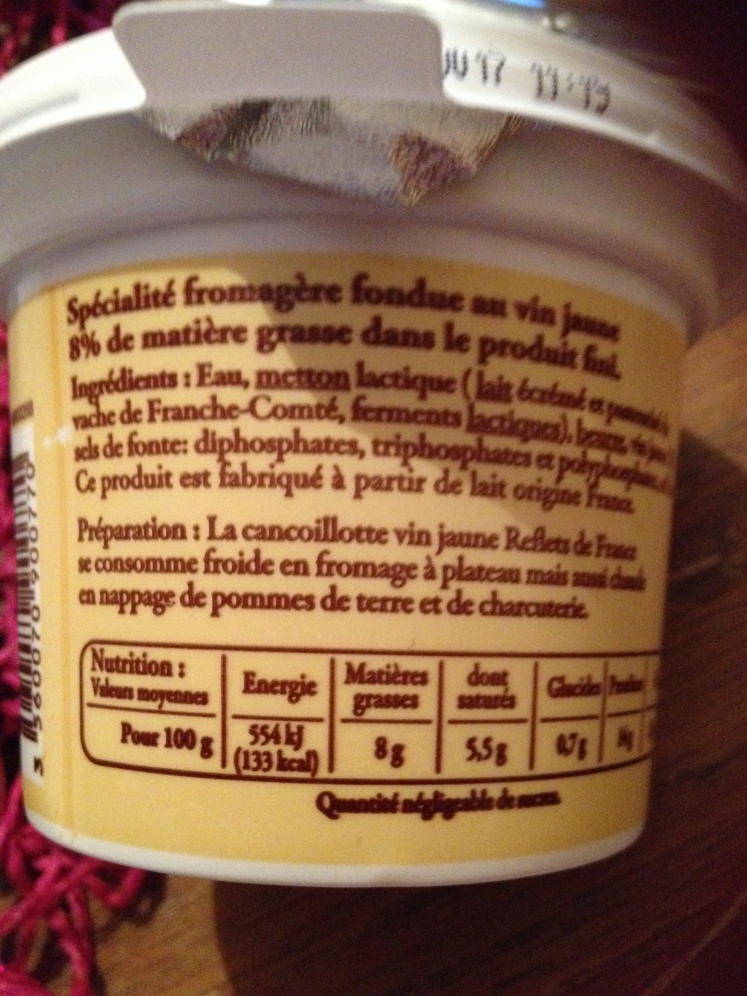 Carrefour Cancoillotte IGP fabriquée en Franche-Comté packshot
