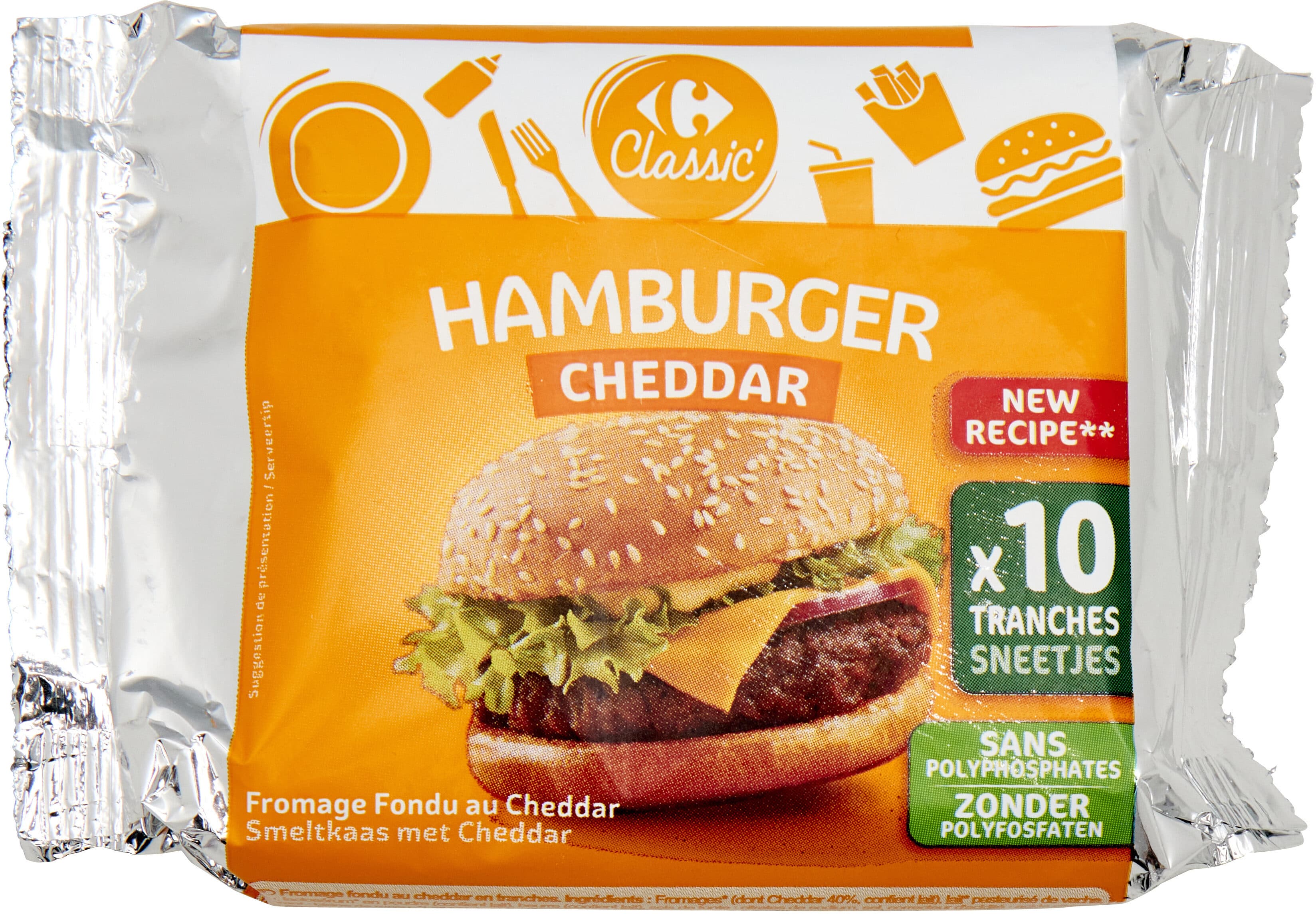 Classic' HAMBURGER CHEDDAR Fromage Fondu au Cheddar packshot