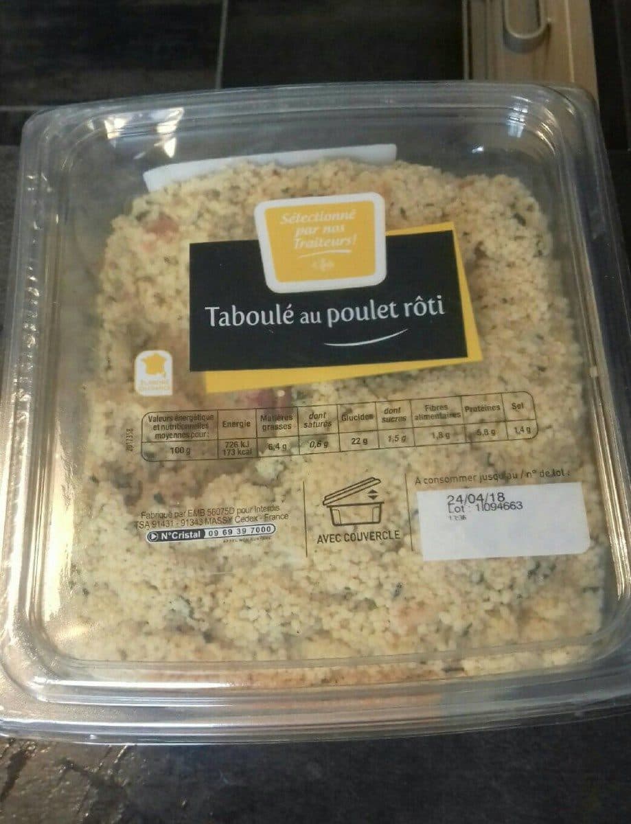 Carrefour Taboulé AU POULET Emincés de poulet rôti et menthe packshot