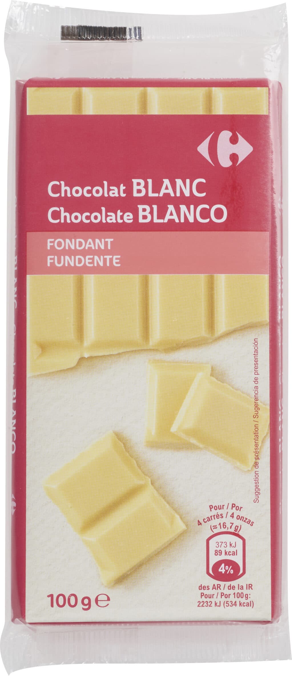 Carrefour Chocolate blanco fondant packshot