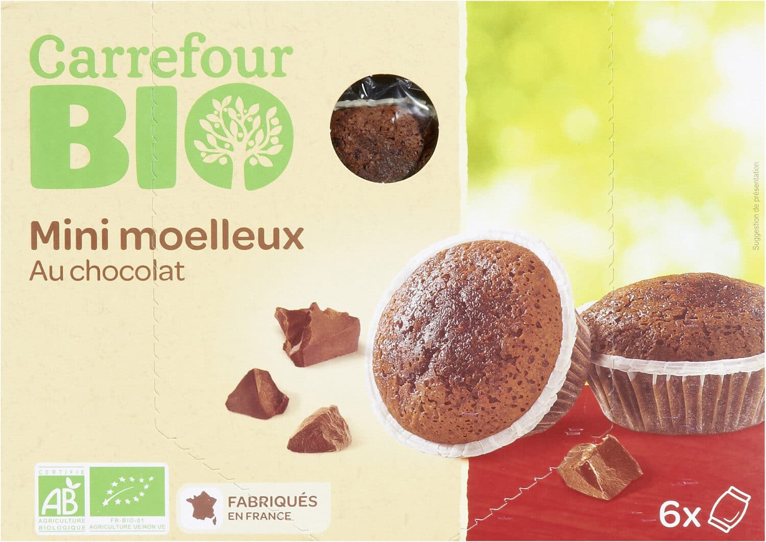Carrefour BIO Mini moelleux au chocolat packshot