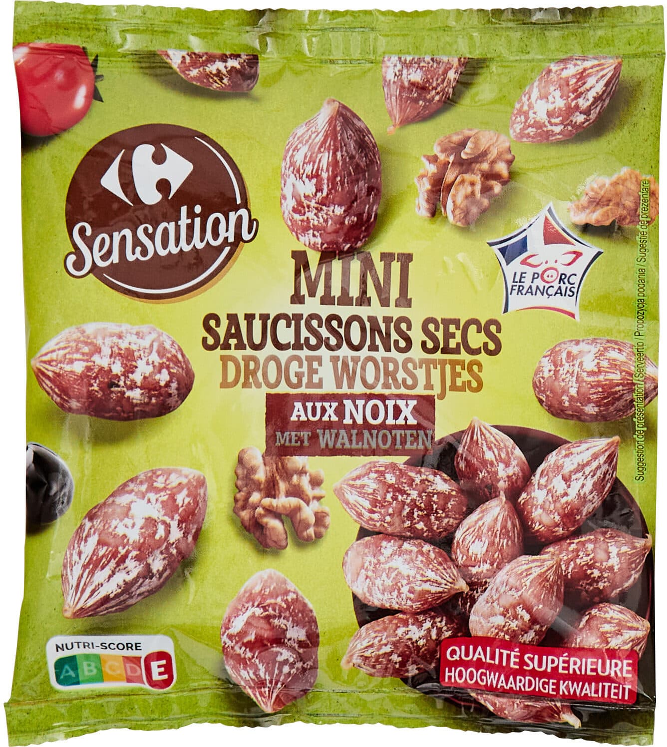 Carrefour Saucissons secs mini noix packshot