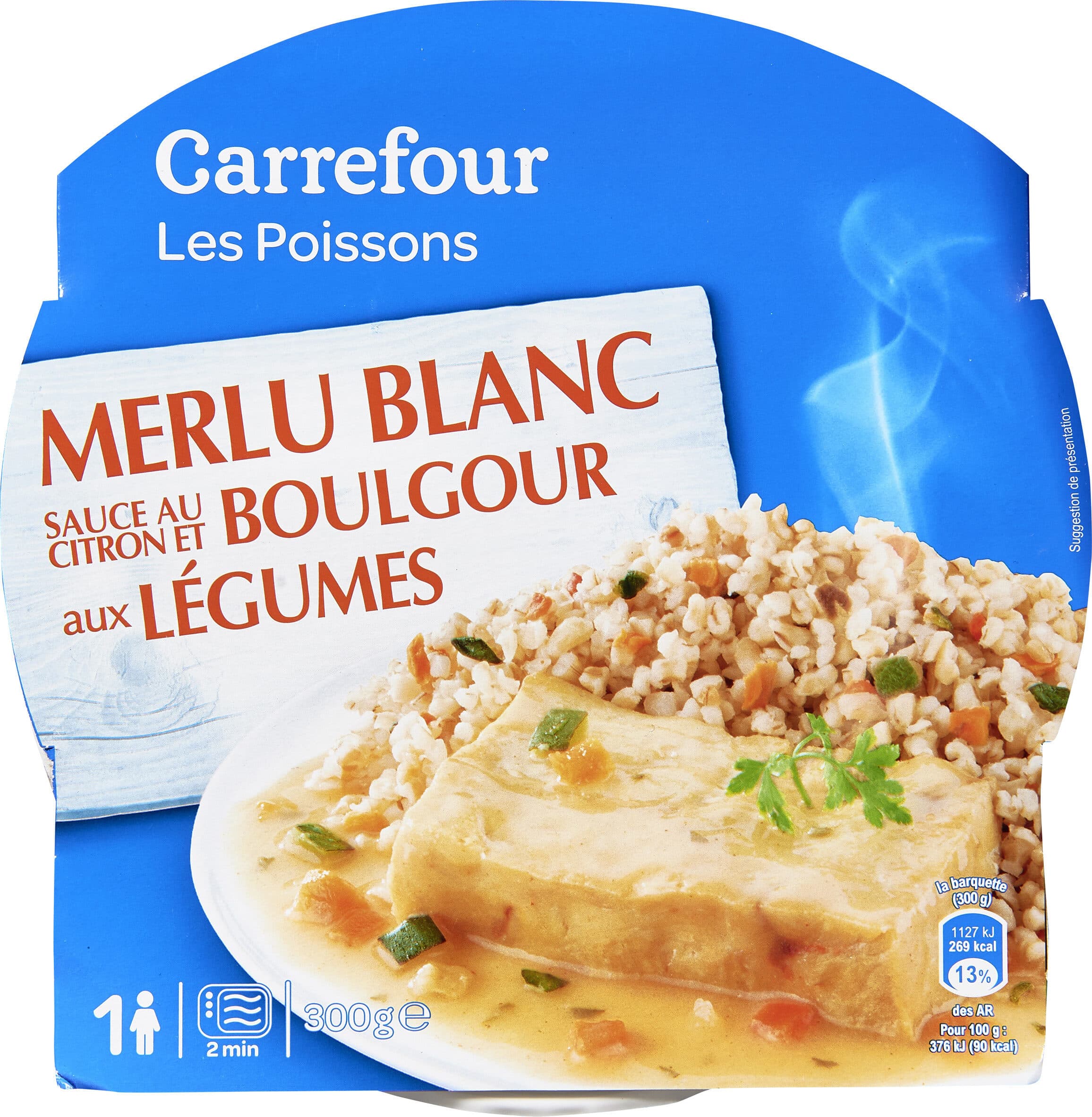 Carrefour Merlu blanc & boulgour aux légumes Sauce citron packshot