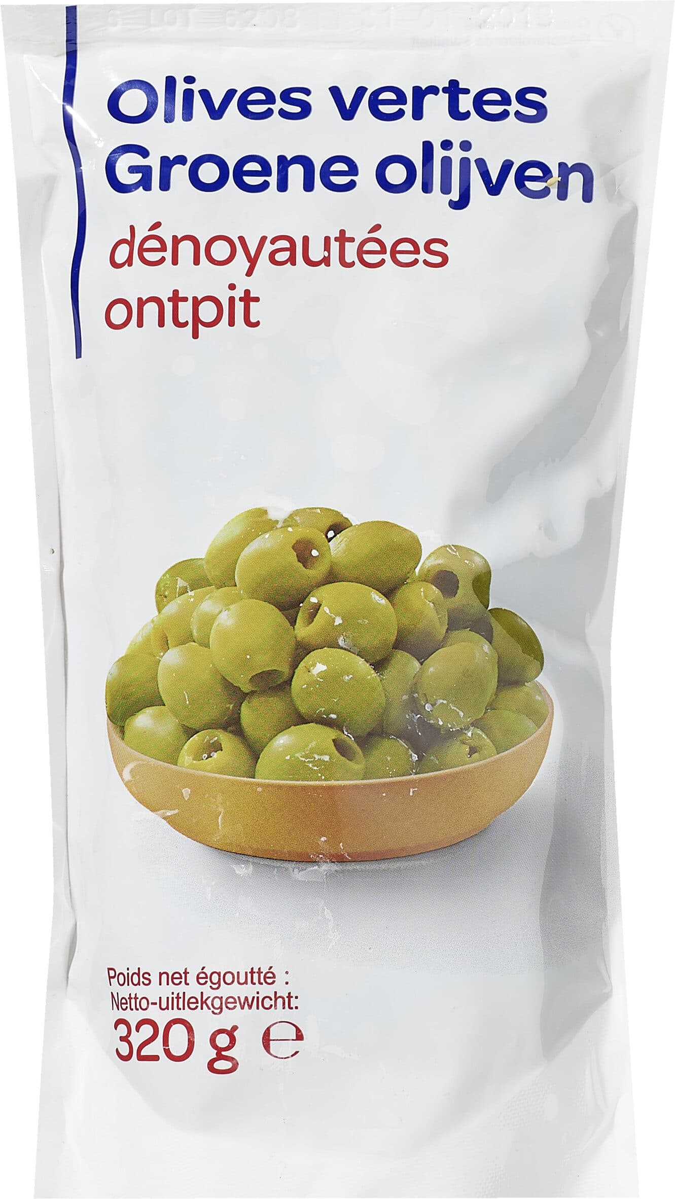 Carrefour Olives vertes dénoyautées packshot