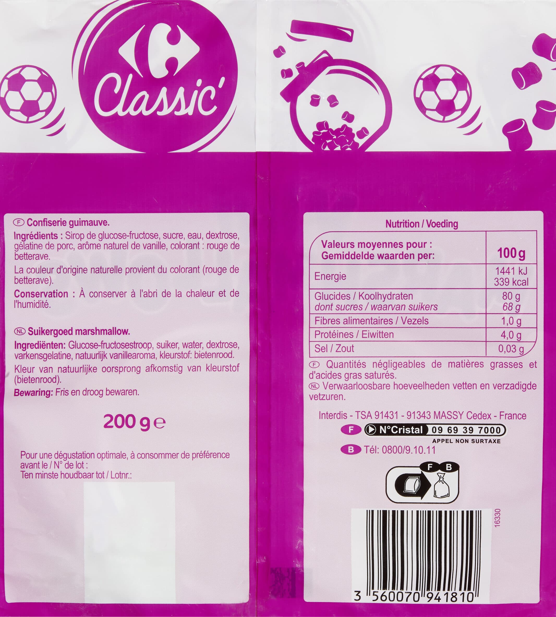 Carrefour Mini Marshmallows - arôme naturel de vanille packshot