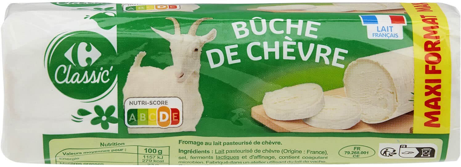 Carrefour Bûche de chèvre packshot