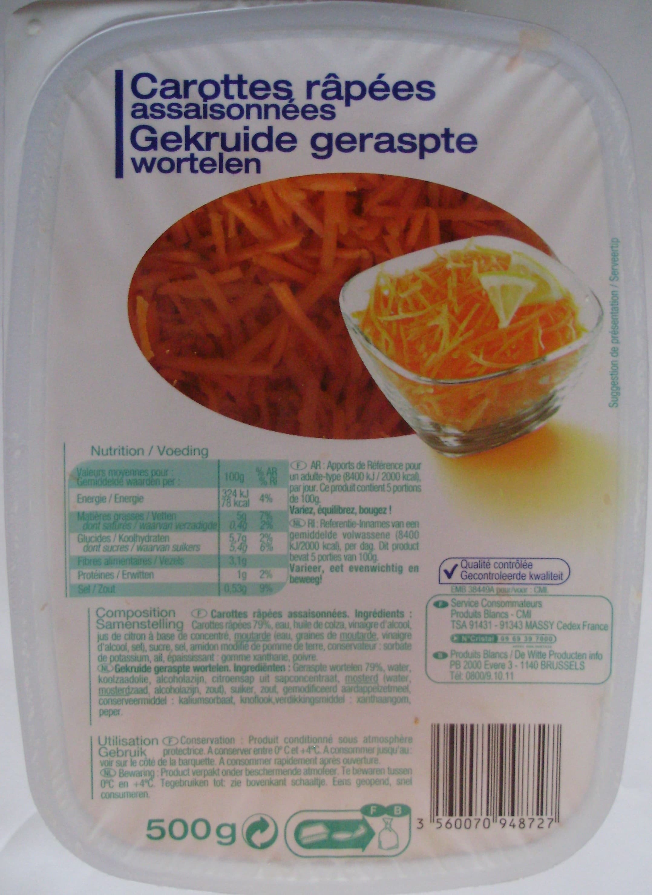 CMI (Carrefour Marchandises Internationales) Carottes râpées assaisonnées packshot