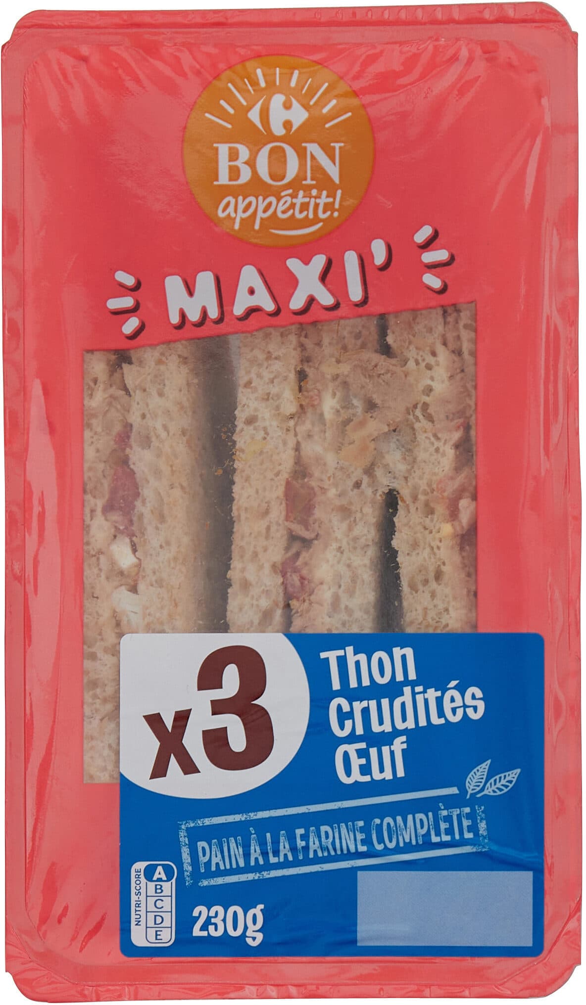 Bon App' MAXI' x3 Thon Crudités Œuf packshot