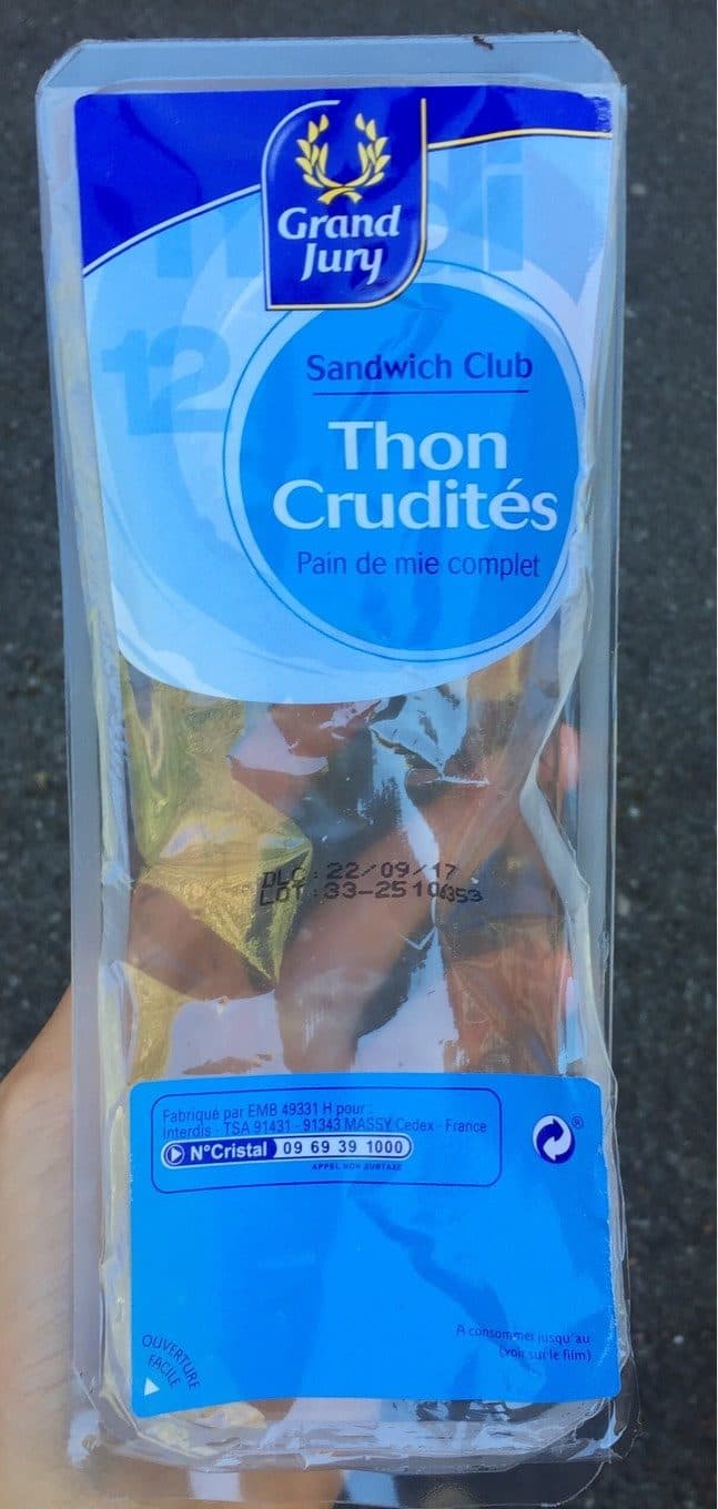 Grand Jury Sandwich Club Thon Crudités packshot