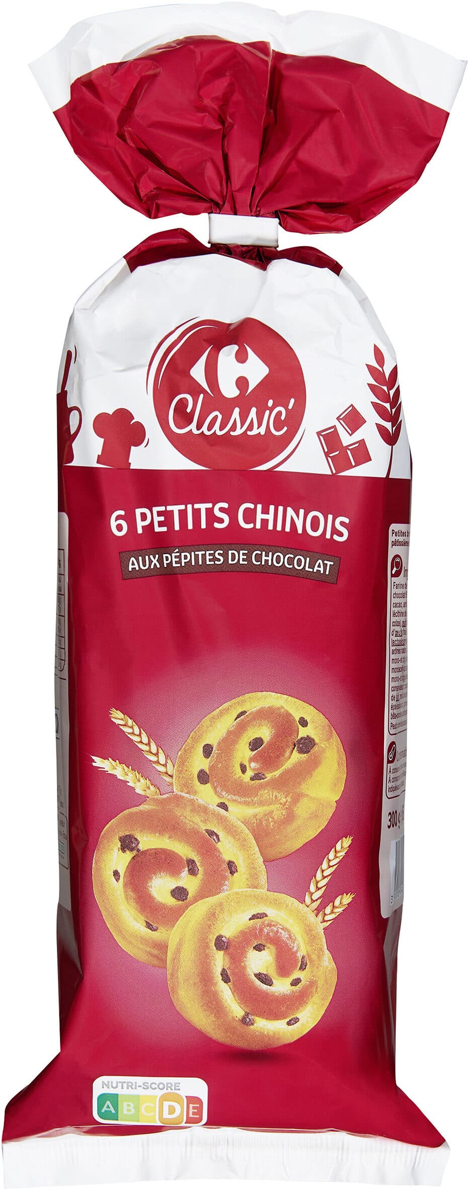 Carrefour 6 petits chinois aux pepites de chocolat packshot