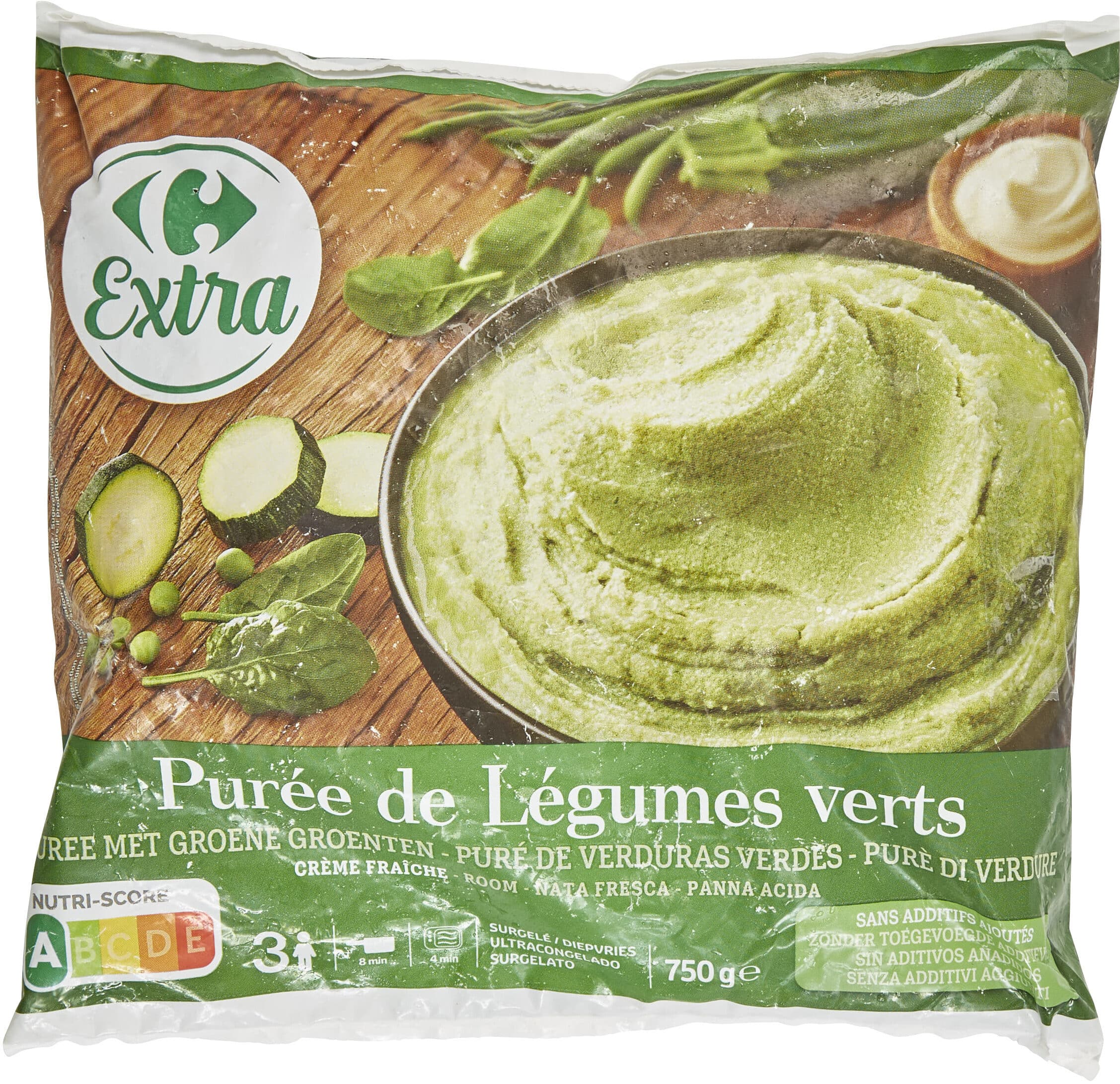 Carrefour Purée de Légumes verts Crème fraîche packshot