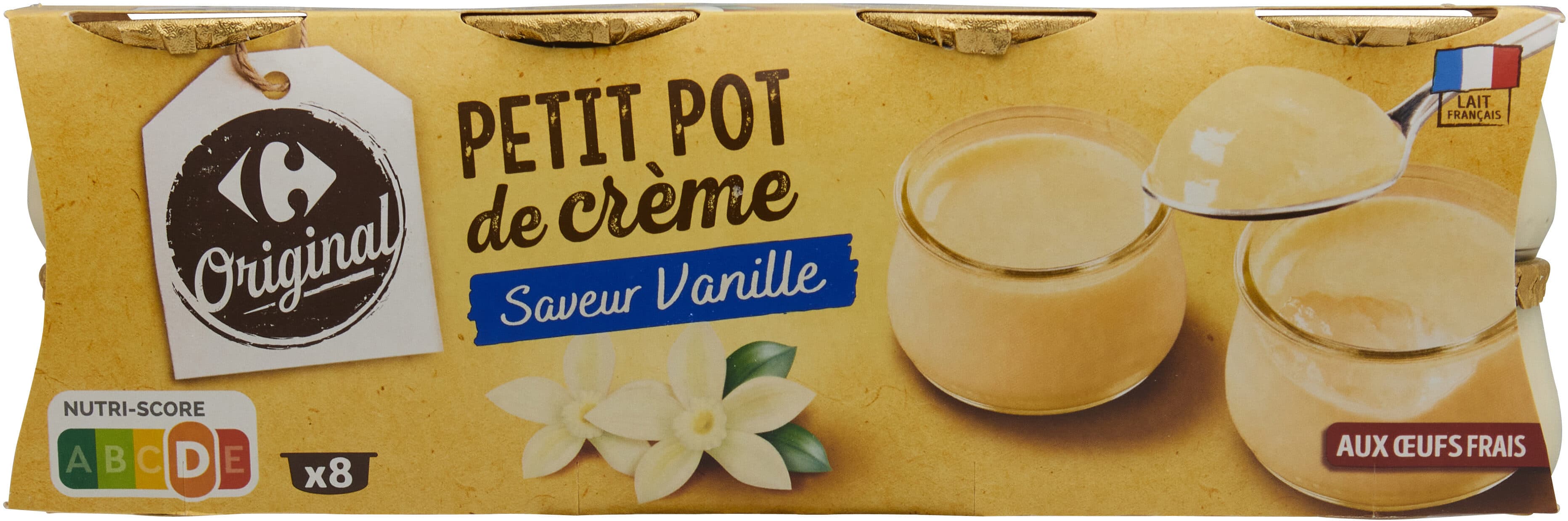 Carrefour Petit pot de crème Saveur vanille packshot