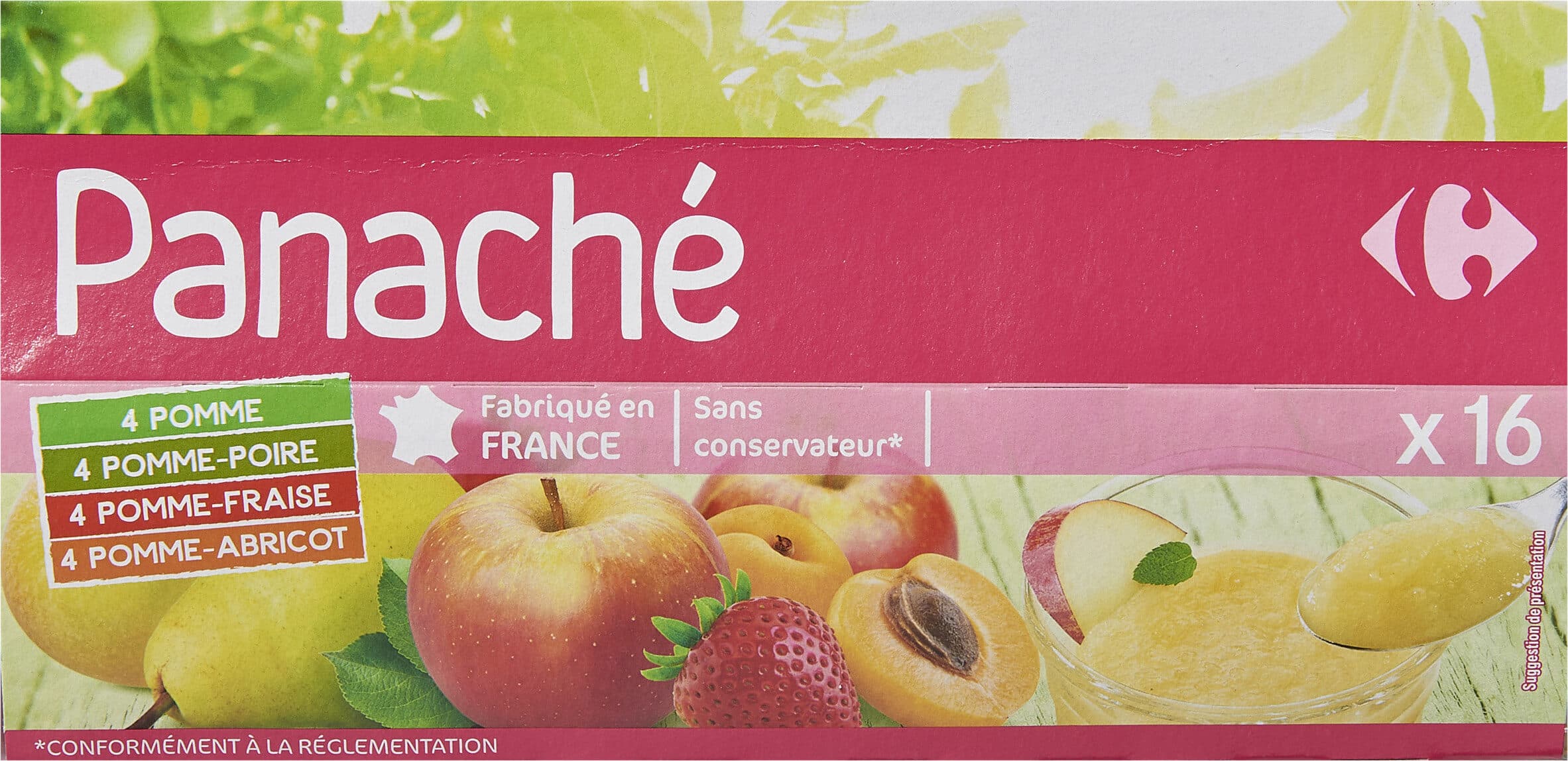 Carrefour 4Pomme 4Pomme Fraise 4Pomme Poire 4Pomme Abricot Desserts de fruits packshot