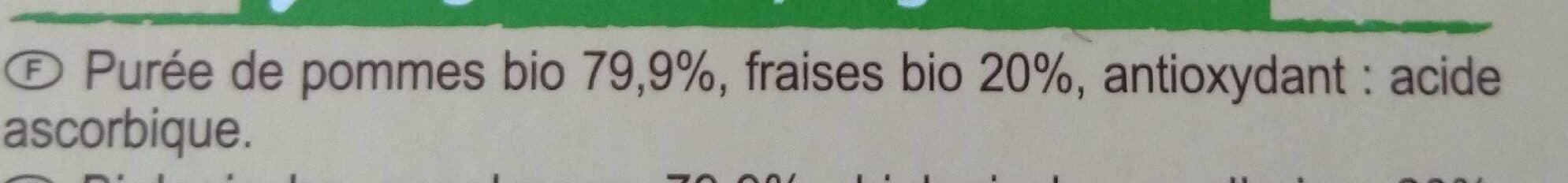 Carrefour BIO Purée pommes fraises packshot