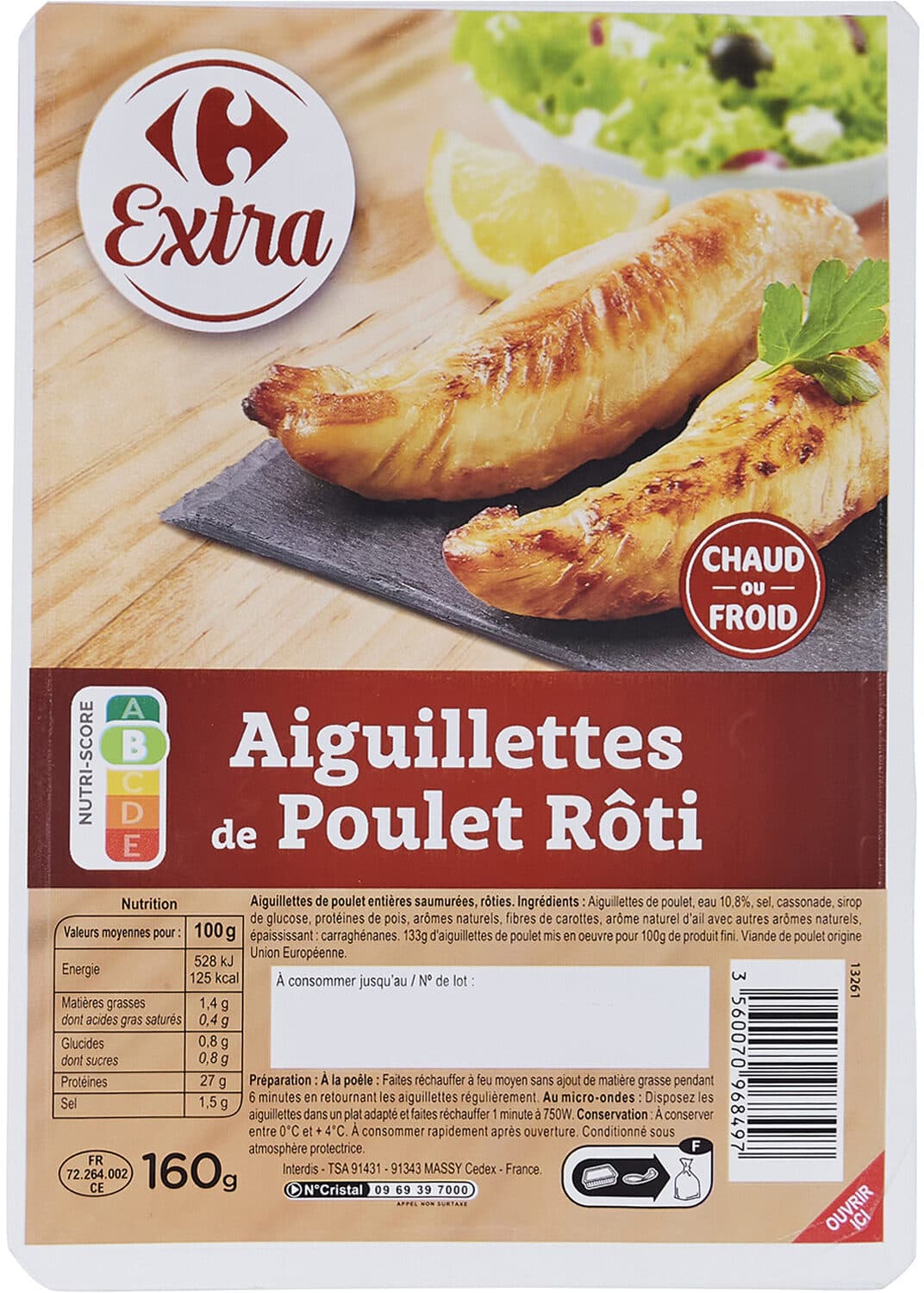 Carrefour Aiguillettes de Poulet Rôti packshot
