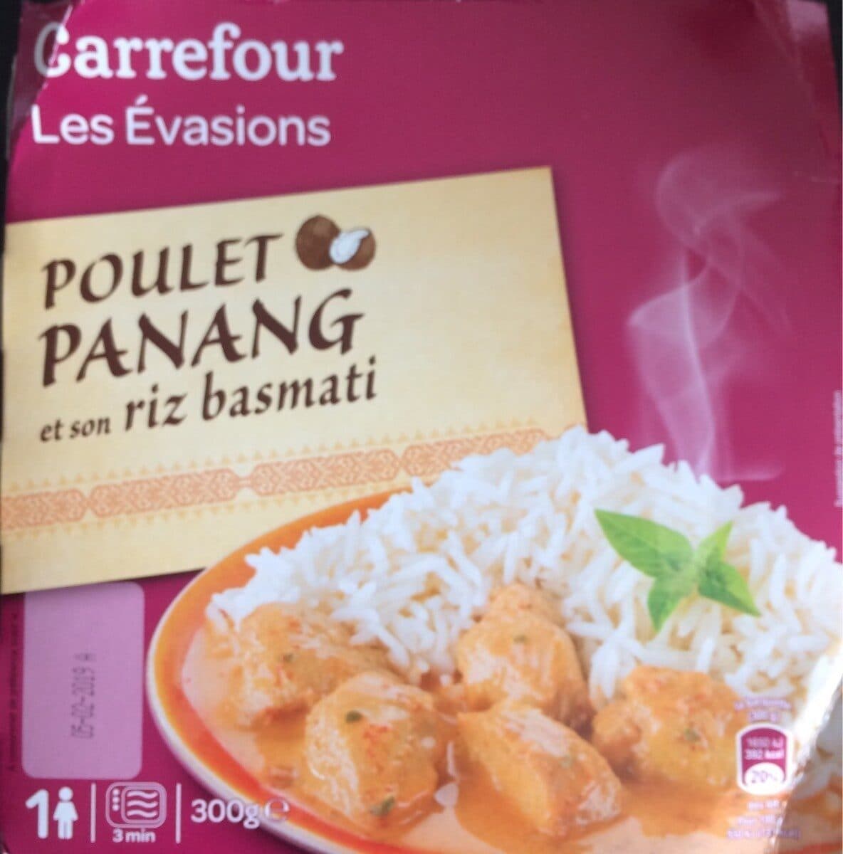 Carrefour Poulet curry rouge & son riz basmati packshot