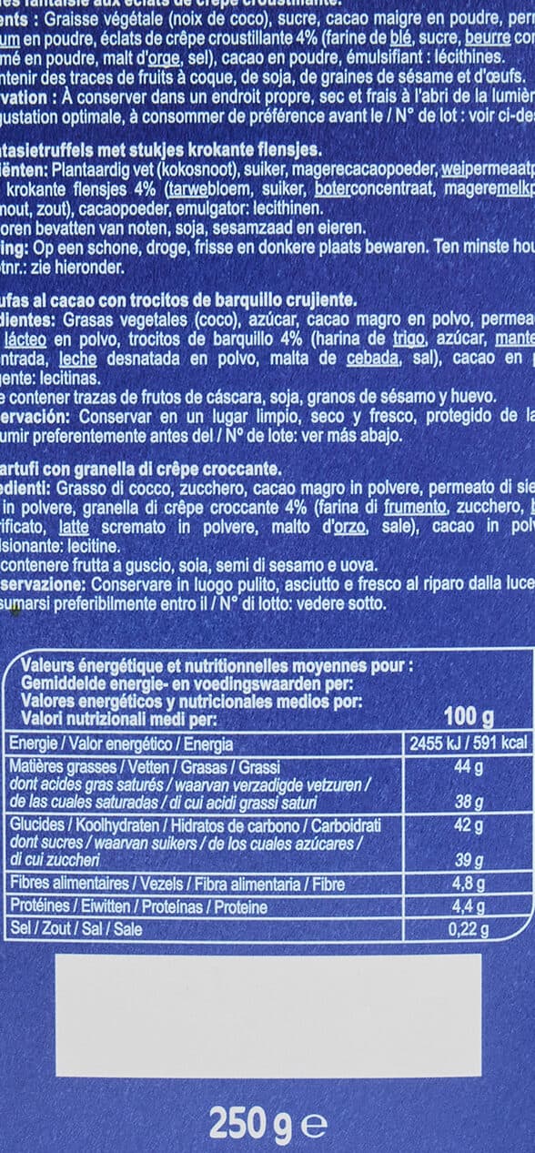 Carrefour Truffes fantaisie éclats de crêpe croustillante packshot