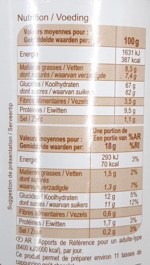 Carrefour Cappuccino gout chocolat packshot