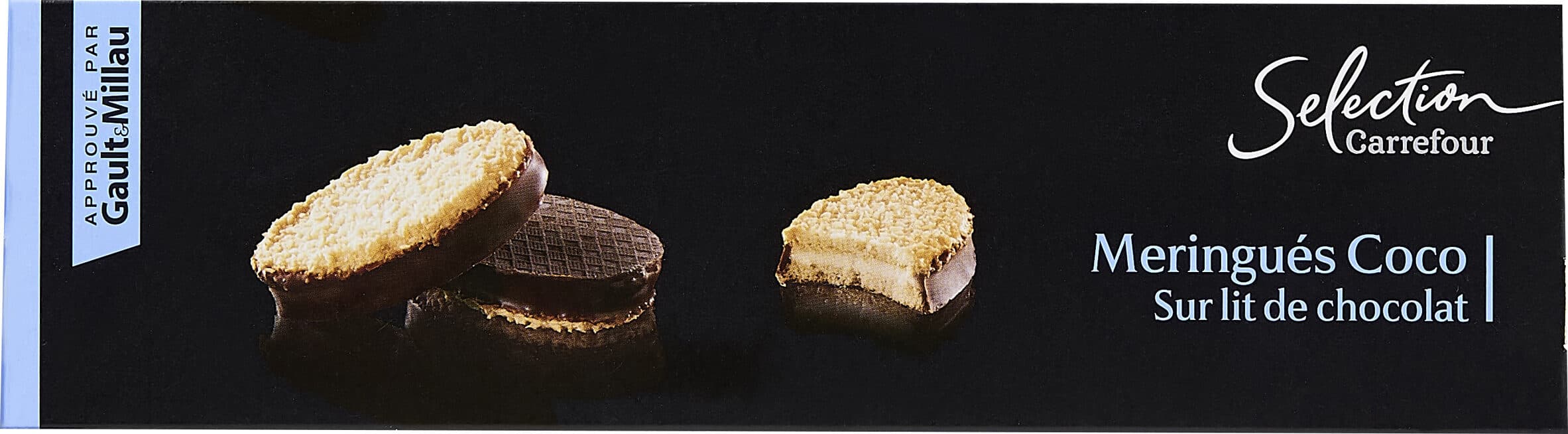 Carrefour Meringués Coco sur lit de chocolat noir packshot