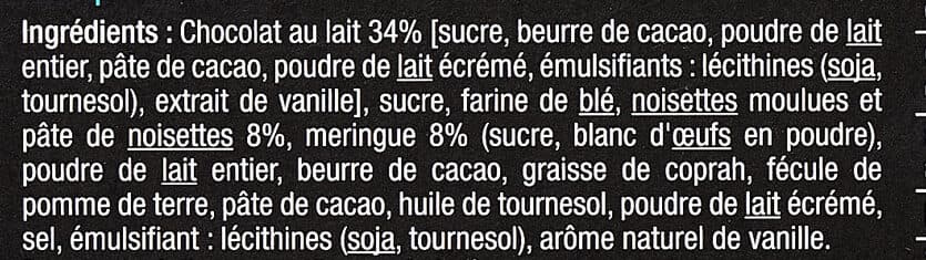 Carrefour Meringués Noisette sur lit de chocolat au lait packshot