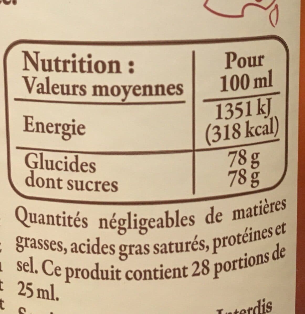 Carrefour Sirop Pêche et abricot de Provence packshot