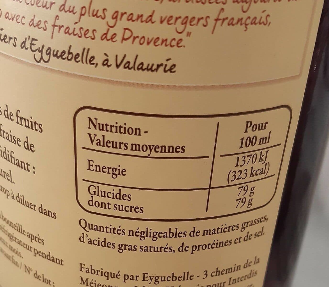 Carrefour Sirop Fraise de Provence packshot