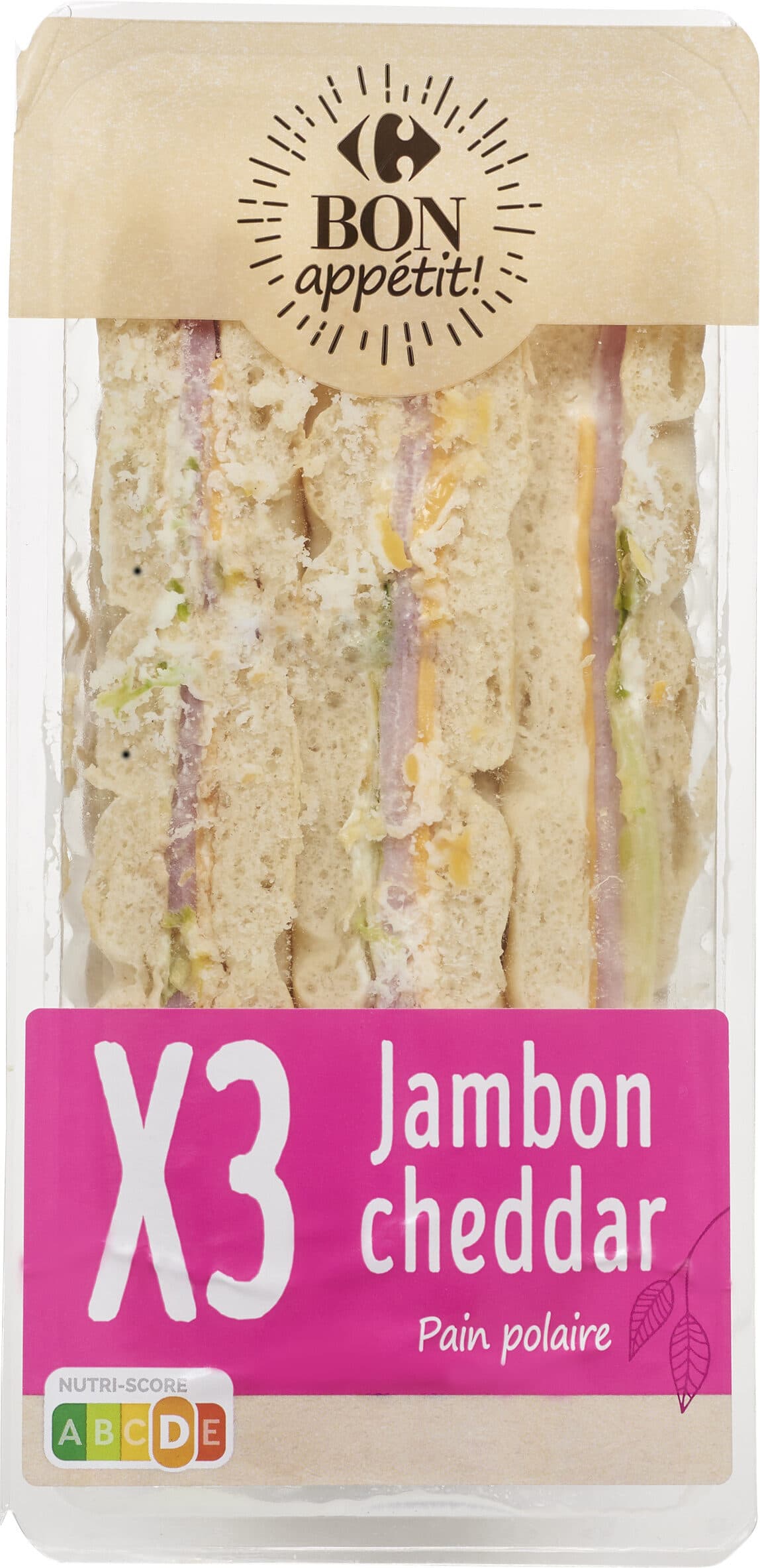 Bon App' MAXI' x3 Jambon Cheddar packshot