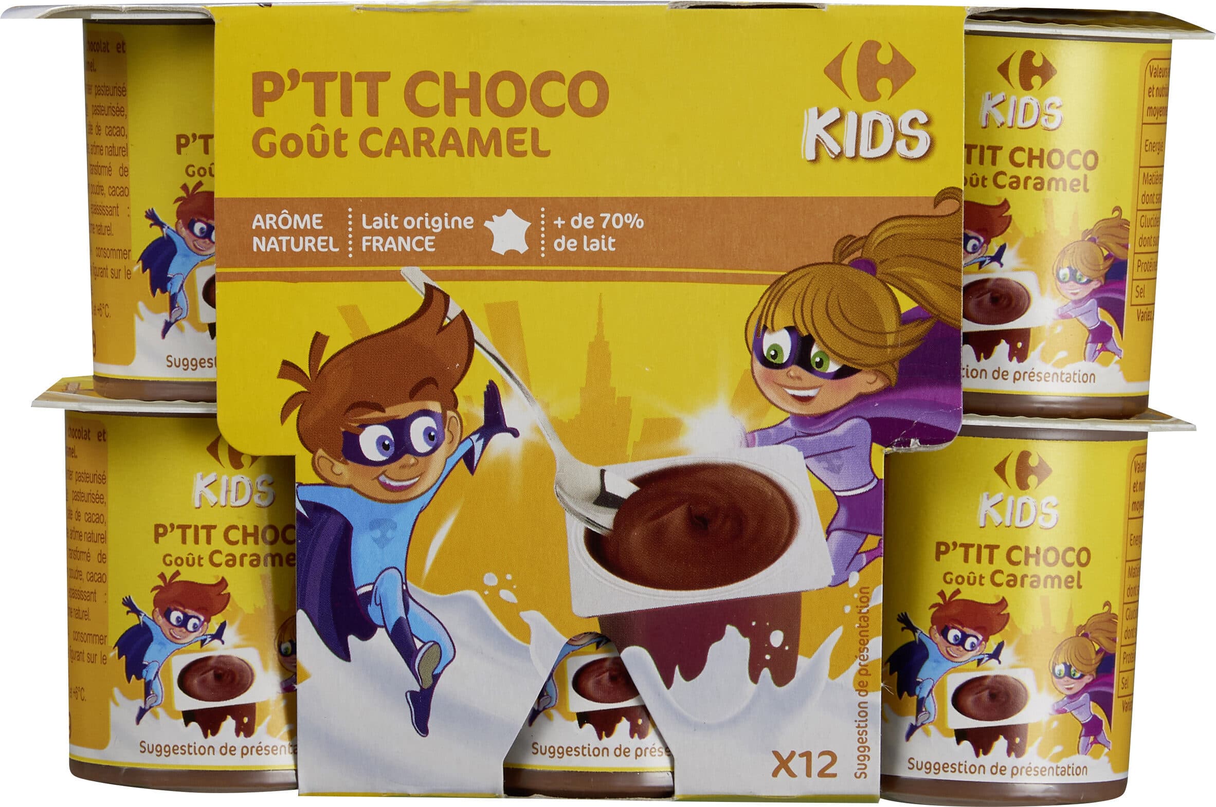 Carrefour P'TIT CHOCO Goût CARAMEL packshot
