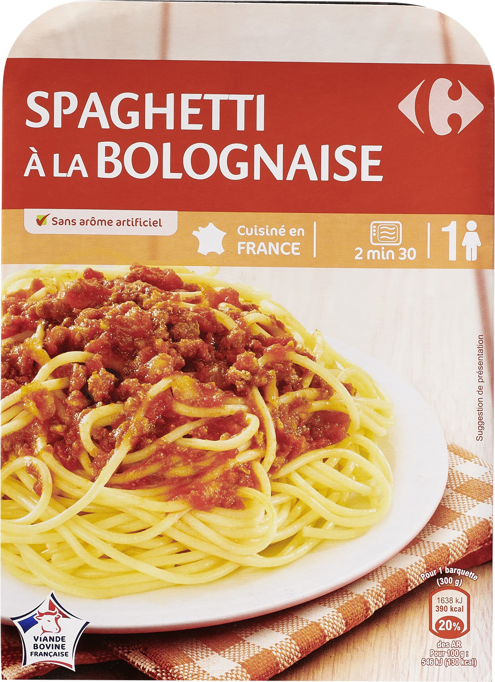 Carrefour Spaghetti à la Bolognaise TOMATE ET OIGNON packshot