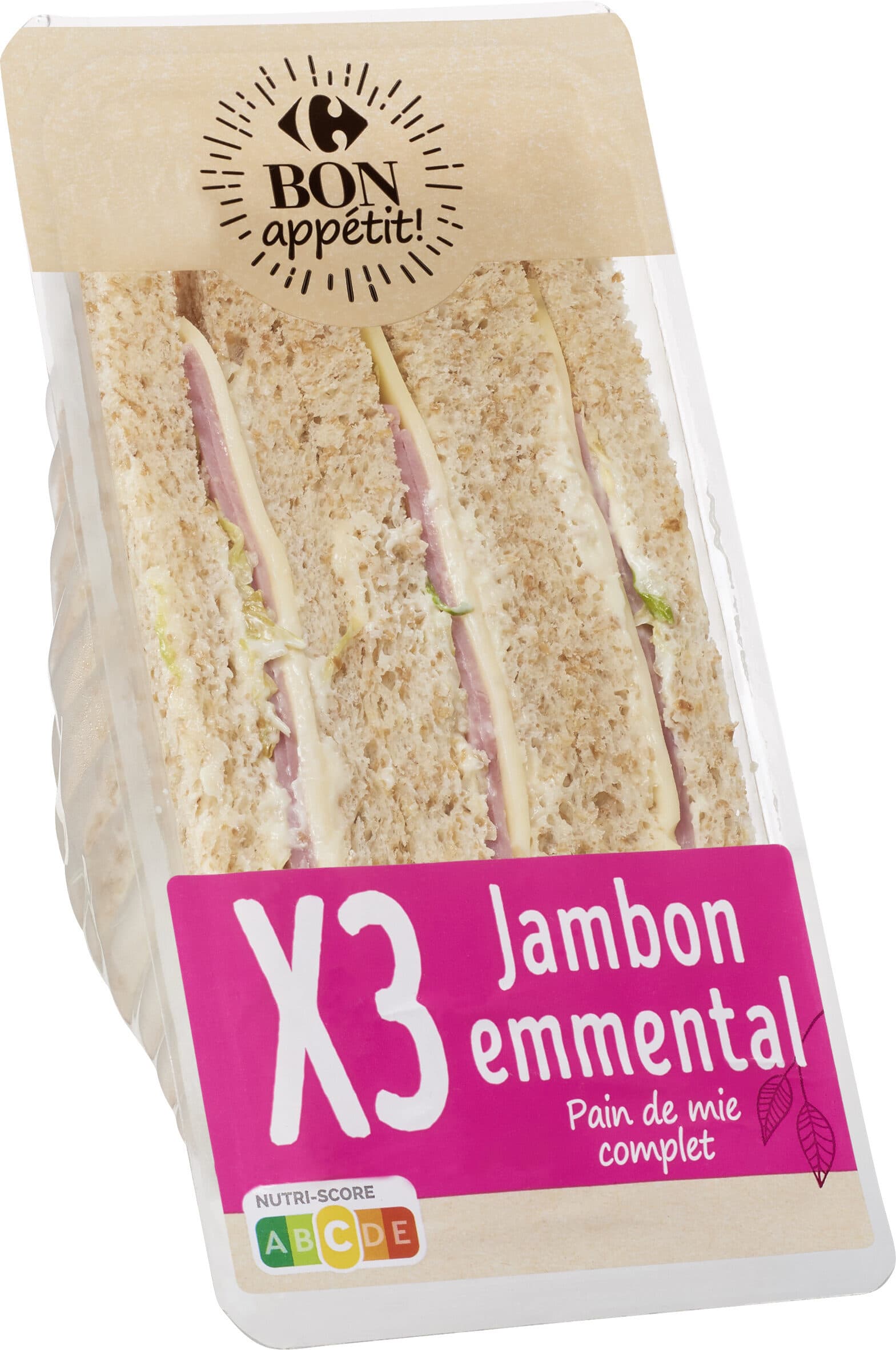 Bon App Carrefour jambon emmental packshot