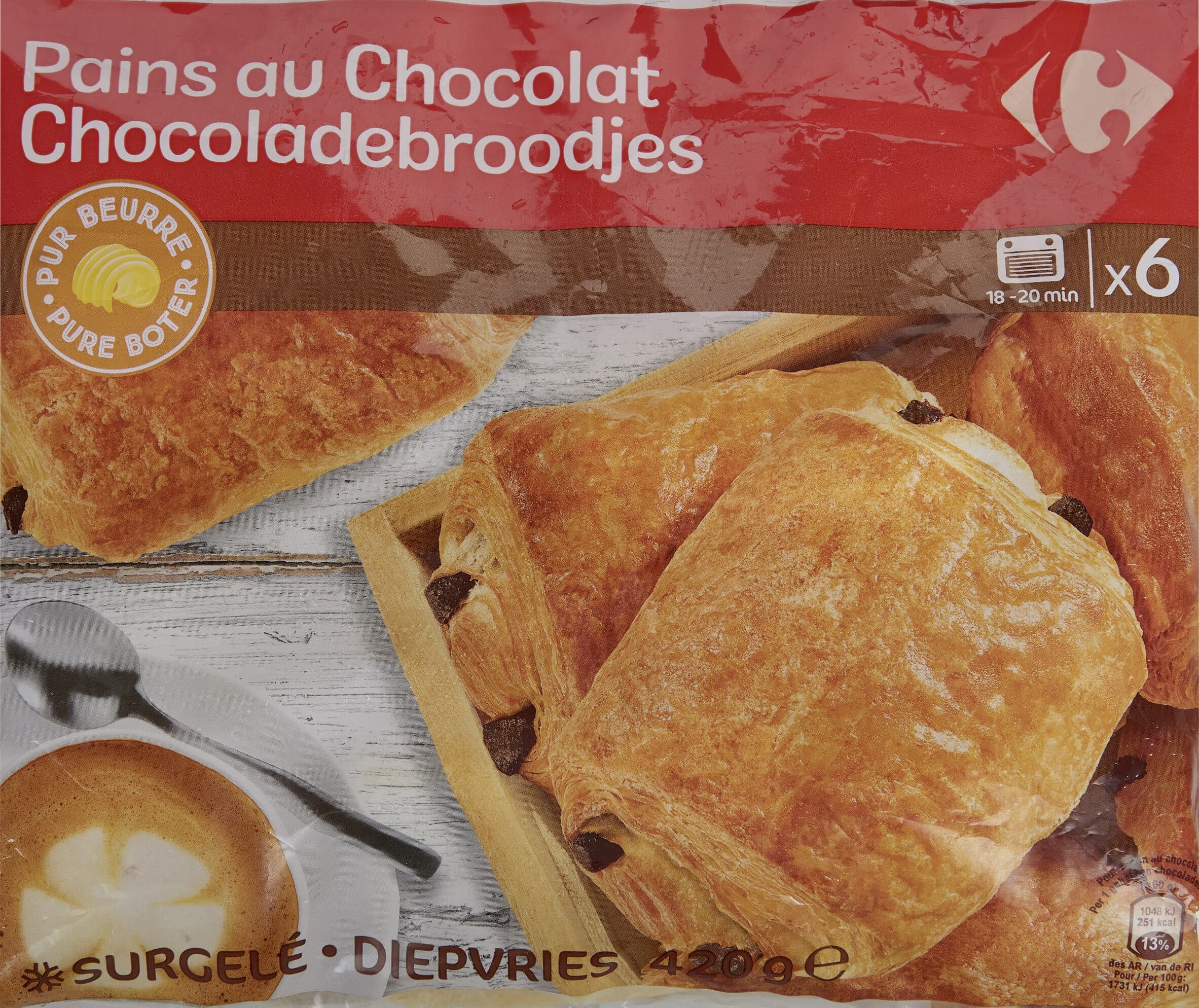 Carrefour 6 pains au chocolat packshot