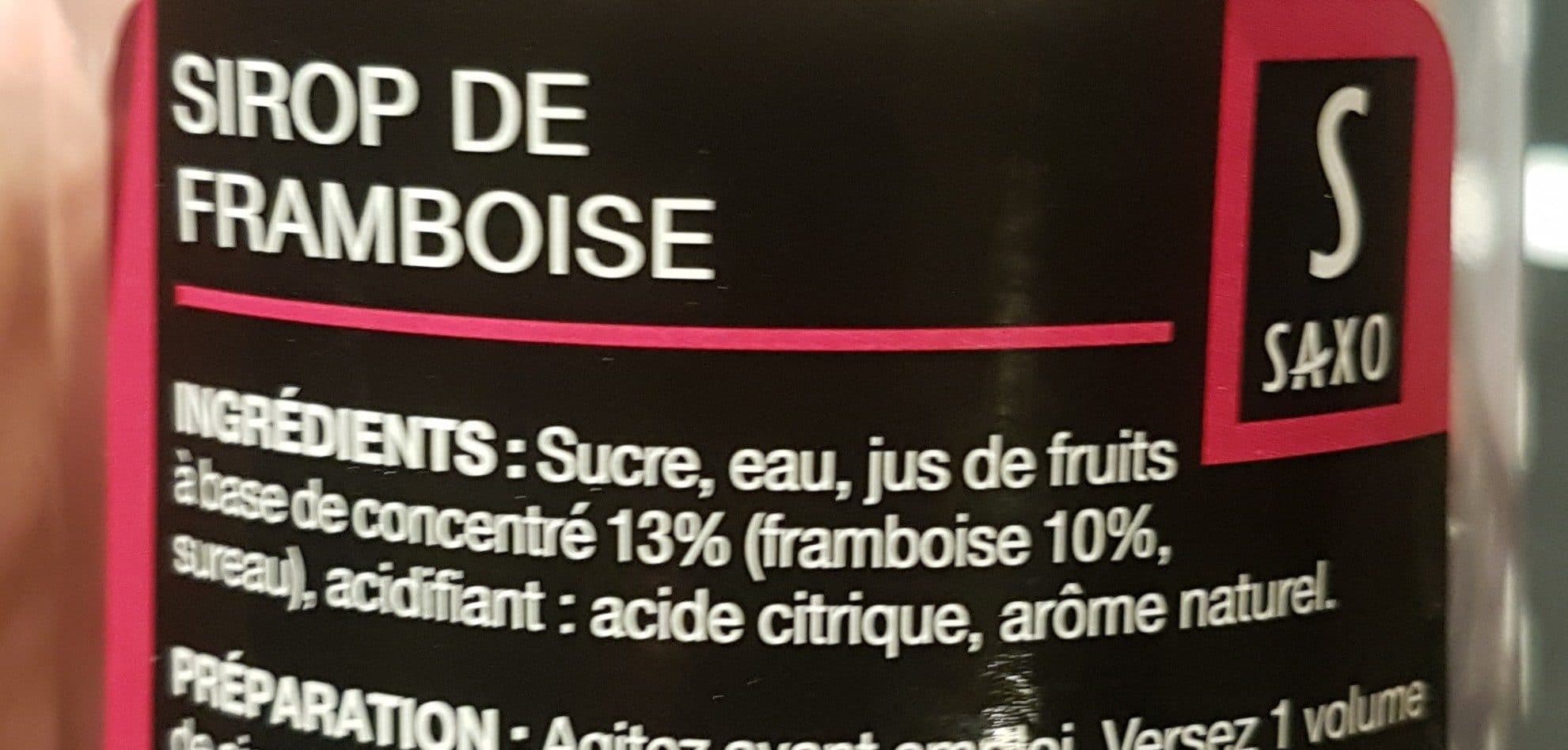 Saxo Sirop de framboise packshot