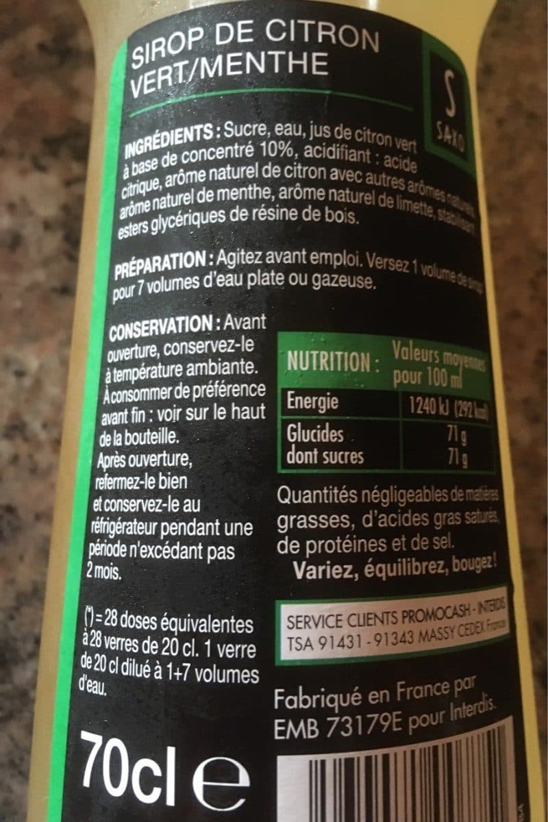 Saxo Saveur MOJITO packshot