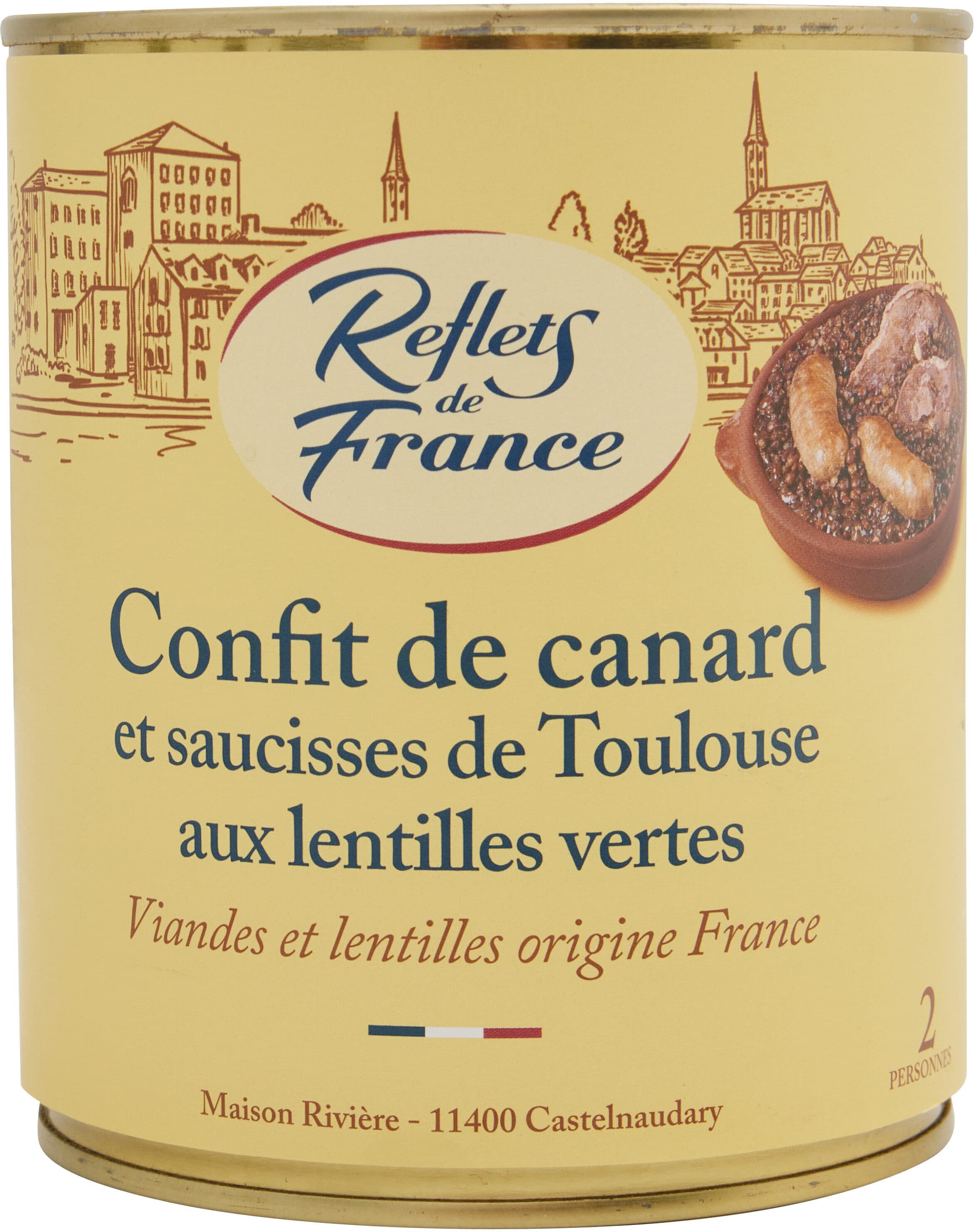 Carrefour Confit de canard et saucisses de Toulouse aux lentilles vertes packshot