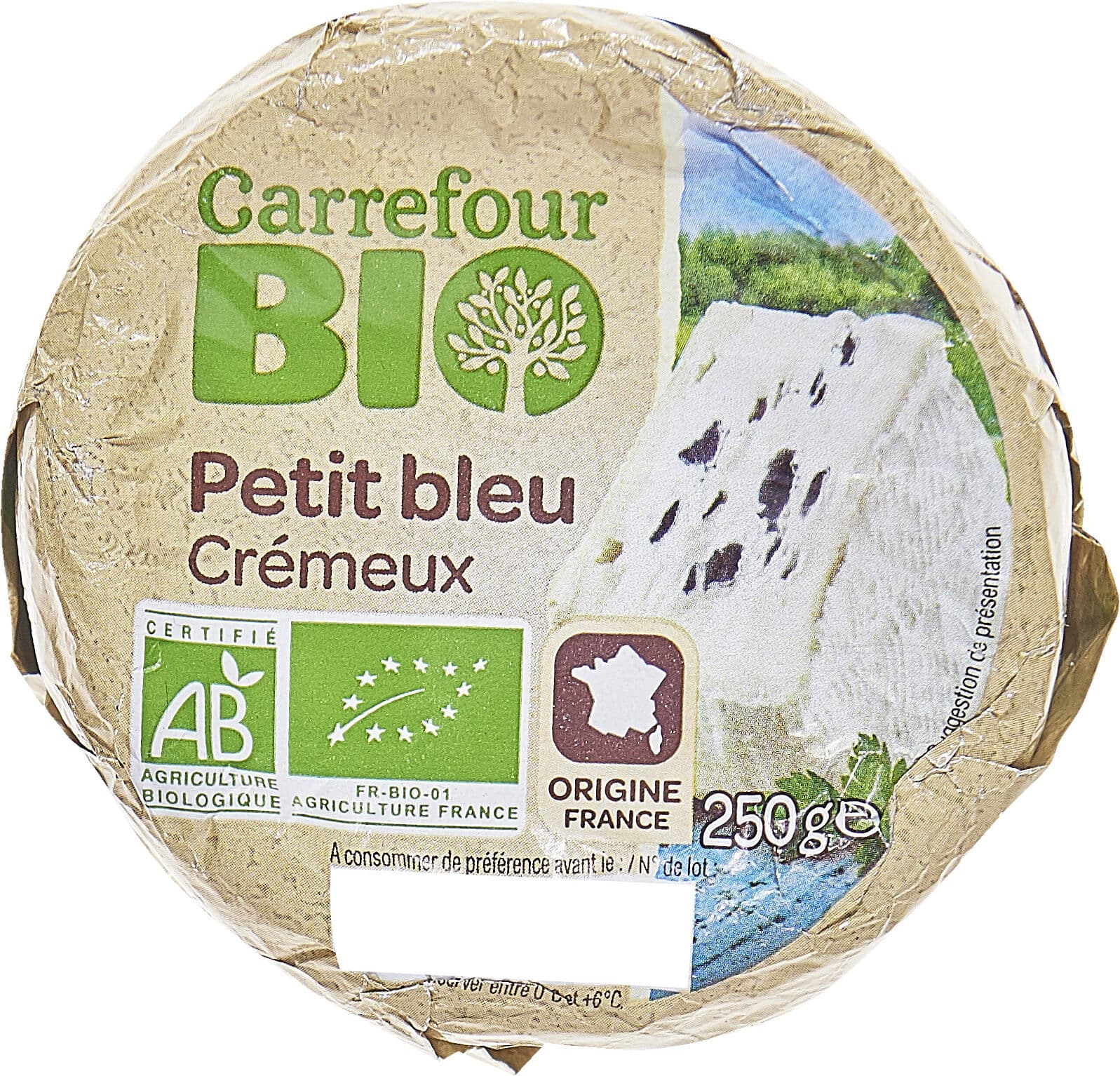 Carrefour petit bleu crémeux Bio packshot