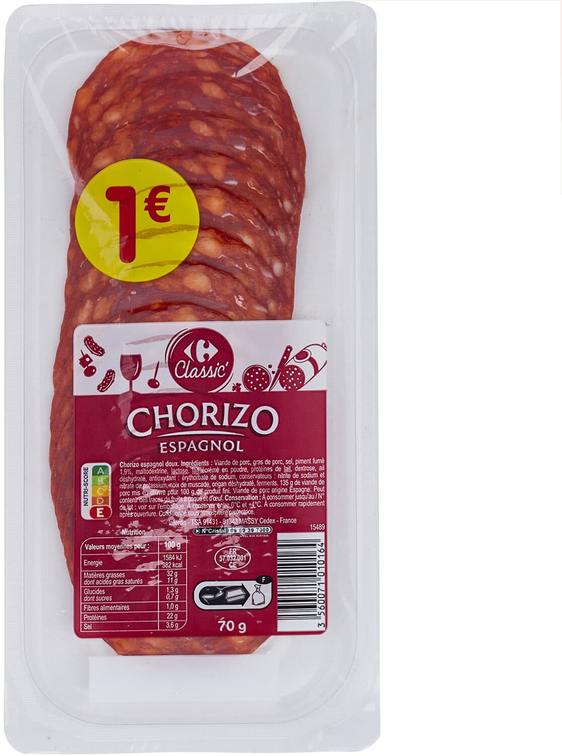 Carrefour Chorizo packshot