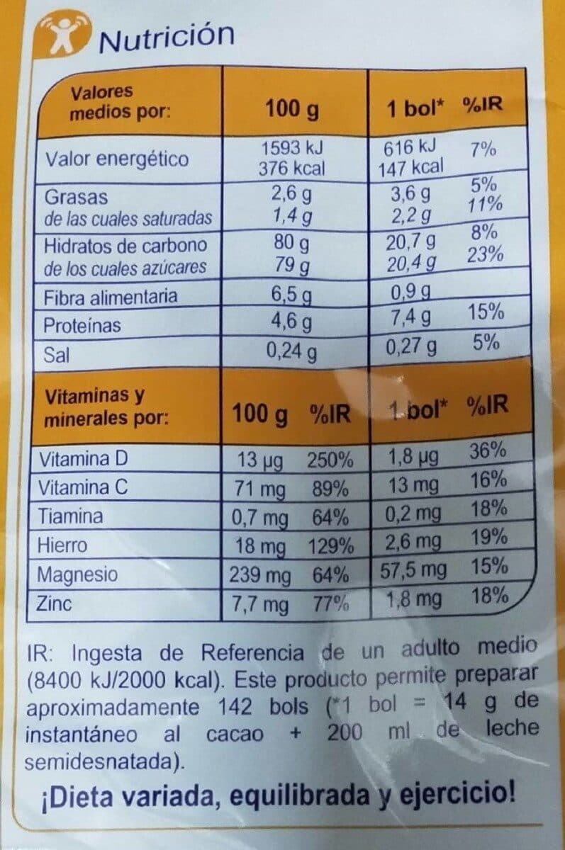 Carrefour CHOCOCAO Instantáneo packshot
