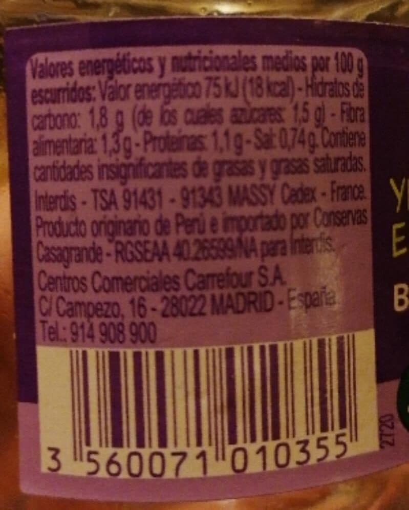 Carrefour Espárragos blancos Gruesos packshot